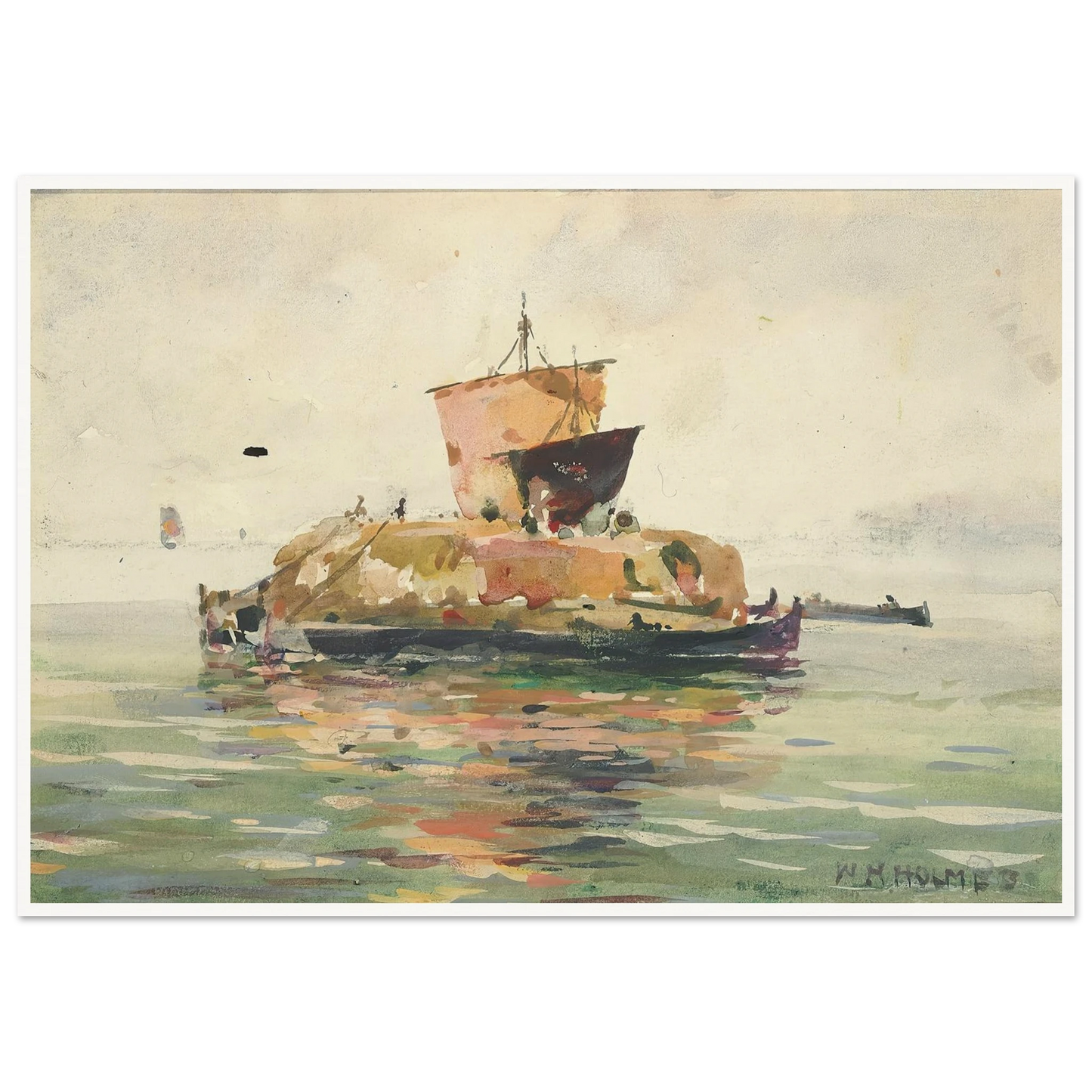 Venetian Freight Boats Art Print | William Henry Holmes - Framed Poster - 30x40 cm / 12x16″ - Black frame