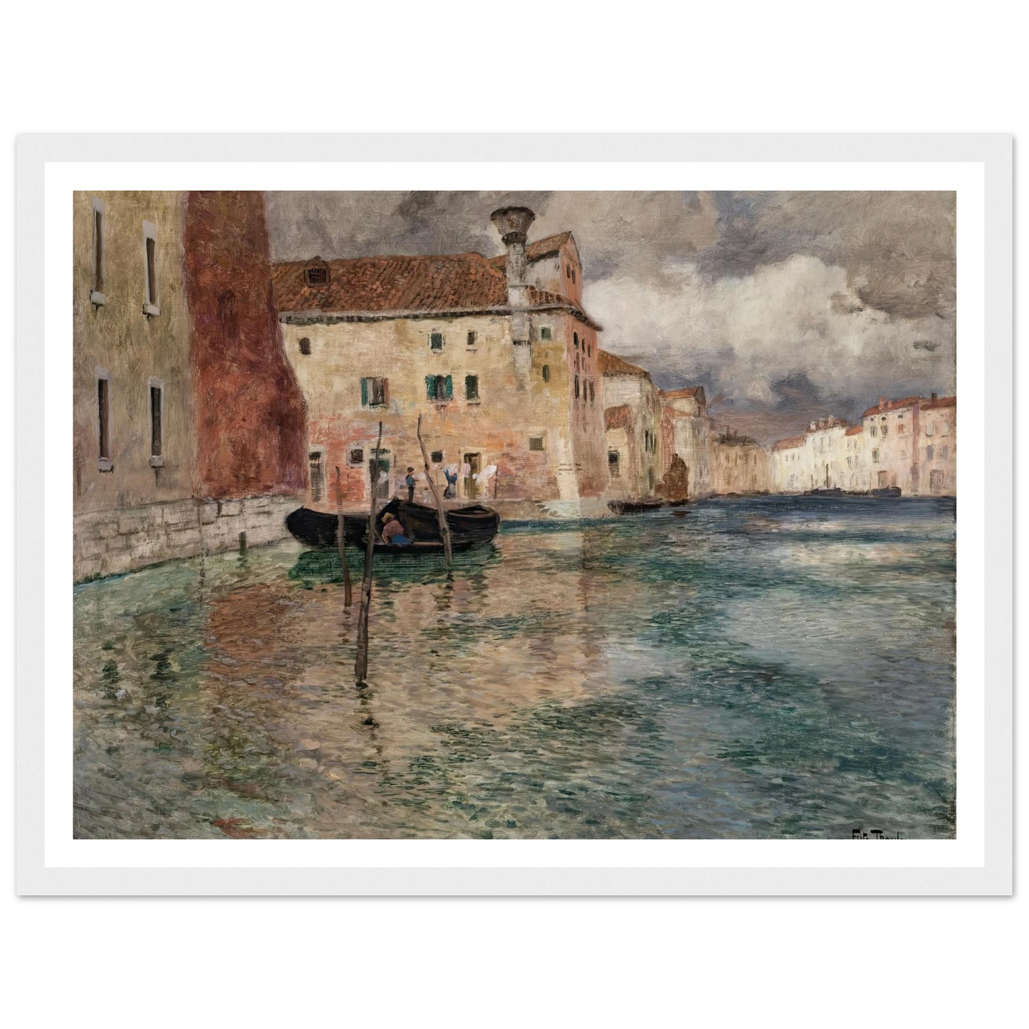 Venice (circa 1899) Art Print | Frits Thaulow - Framed Poster - 30x40 cm / 12x16″ - Black frame