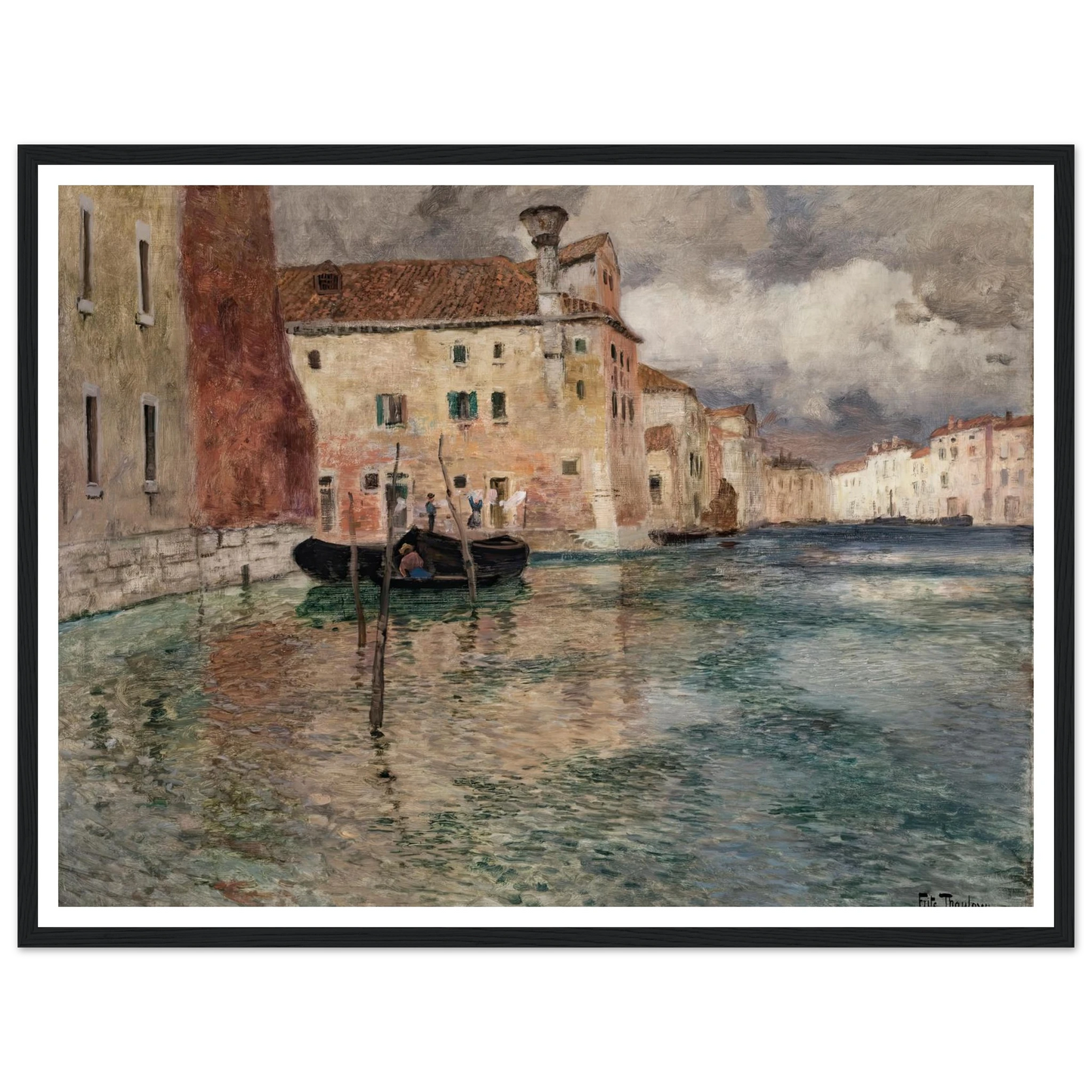Venice (circa 1899) Art Print | Frits Thaulow - Framed Poster - 30x40 cm / 12x16″ - Black frame
