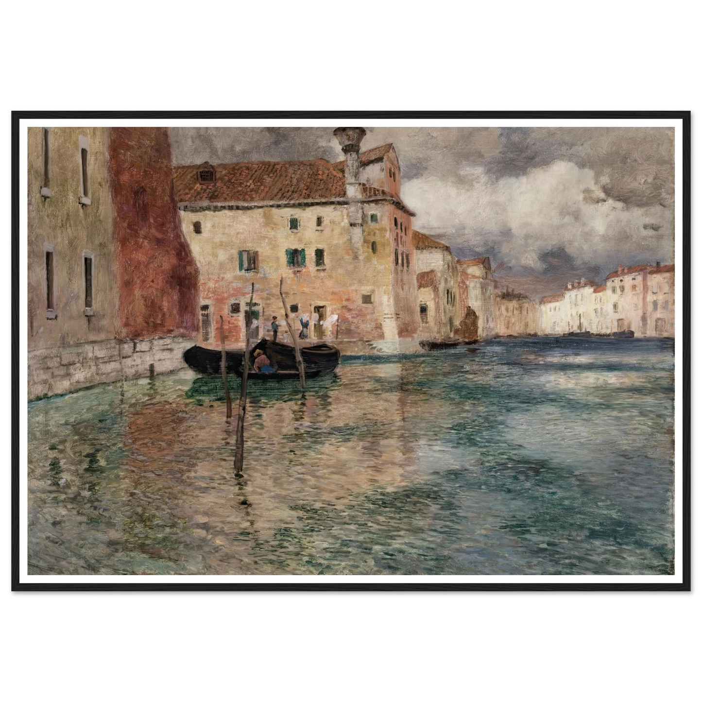 Venice (circa 1899) Art Print | Frits Thaulow - Framed Poster - 30x40 cm / 12x16″ - Black frame