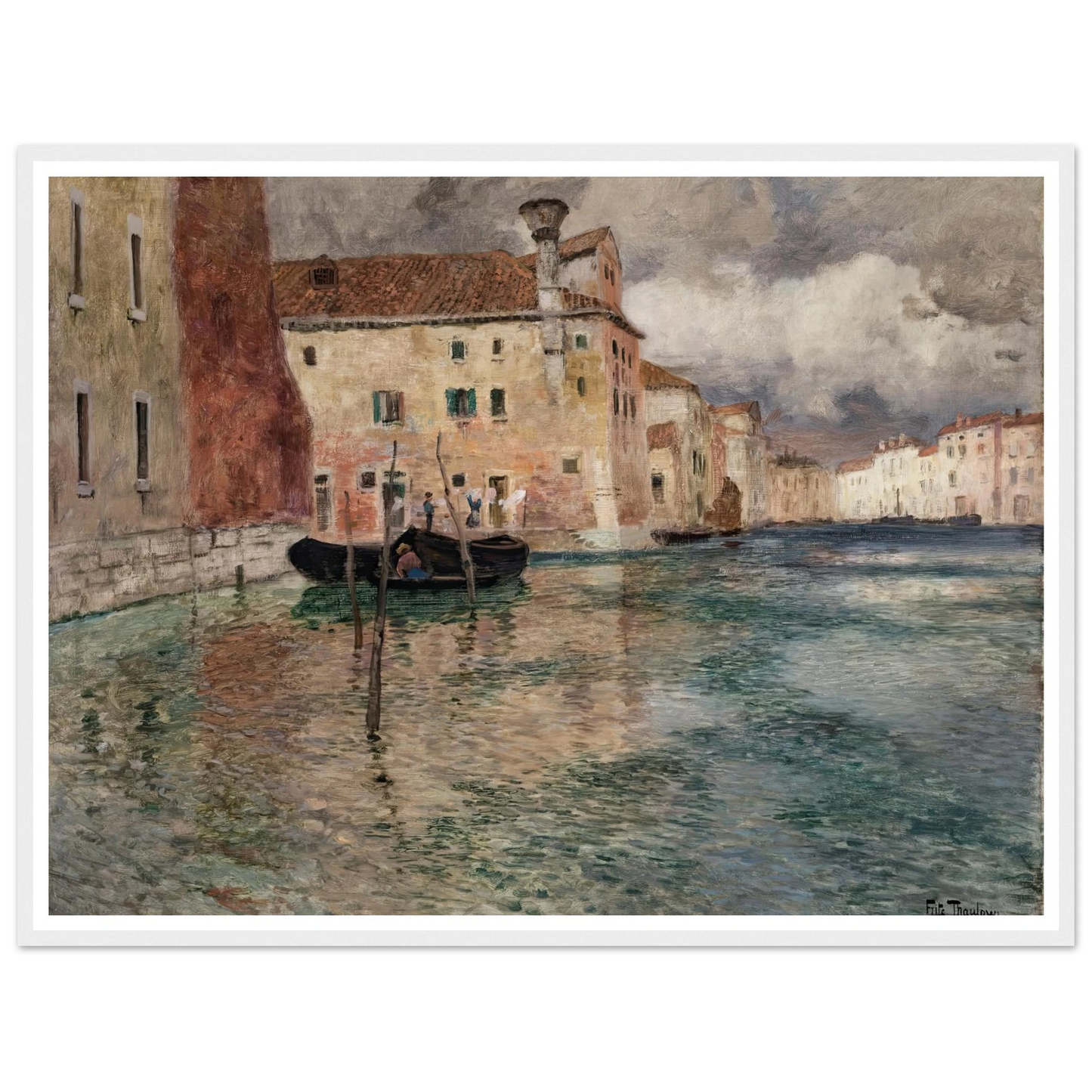 Venice (circa 1899) Art Print | Frits Thaulow - Framed Poster - 30x40 cm / 12x16″ - Black frame
