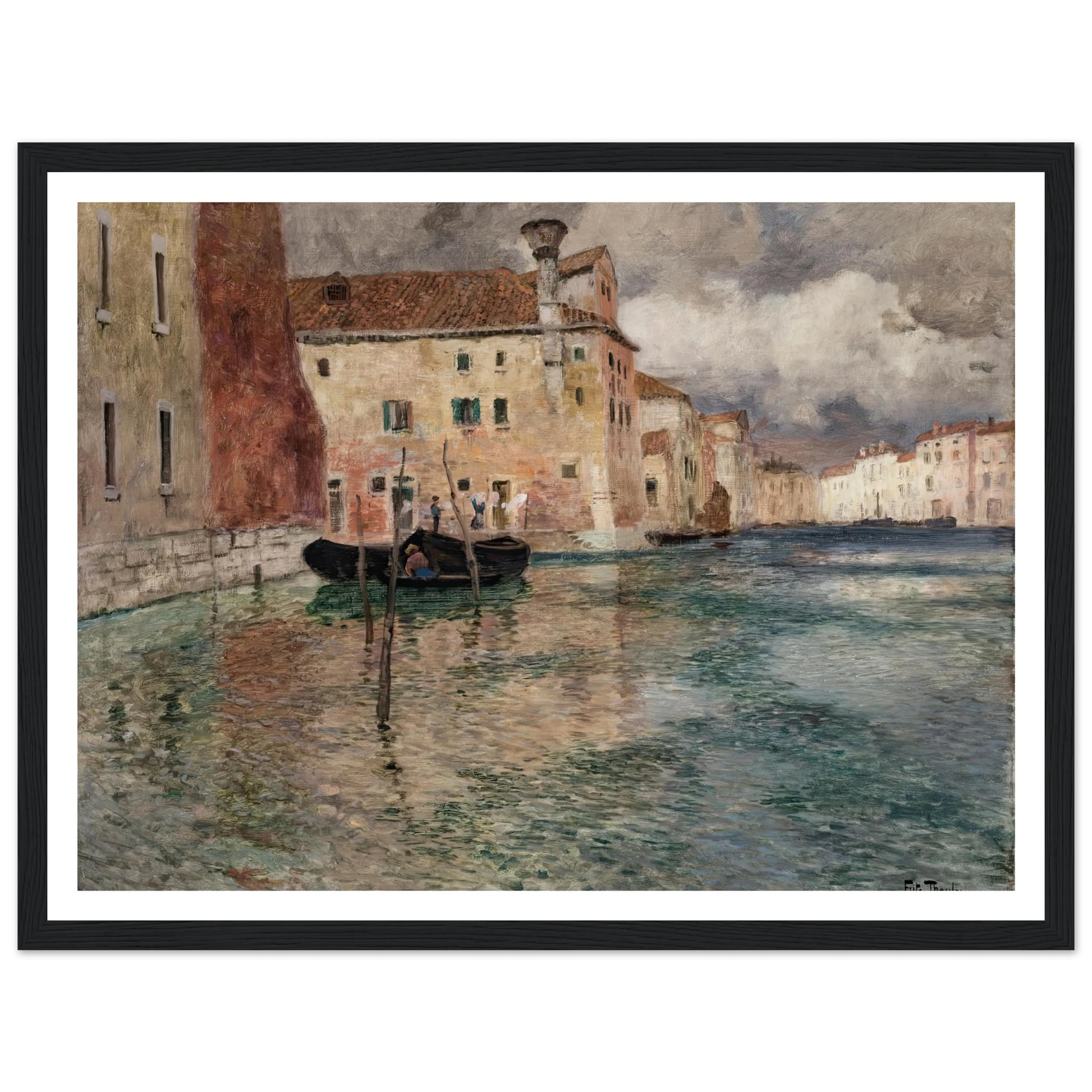 Venice (circa 1899) Art Print | Frits Thaulow - Framed Poster - 30x40 cm / 12x16″ - Black frame