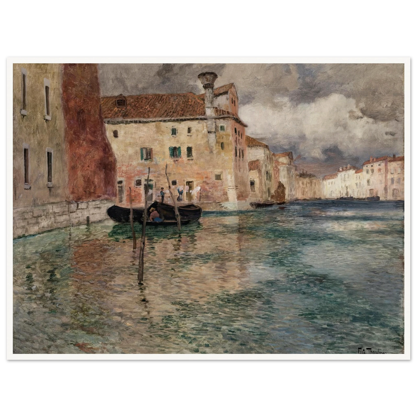 Venice (circa 1899) Art Print | Frits Thaulow - Framed Poster - 30x40 cm / 12x16″ - Black frame