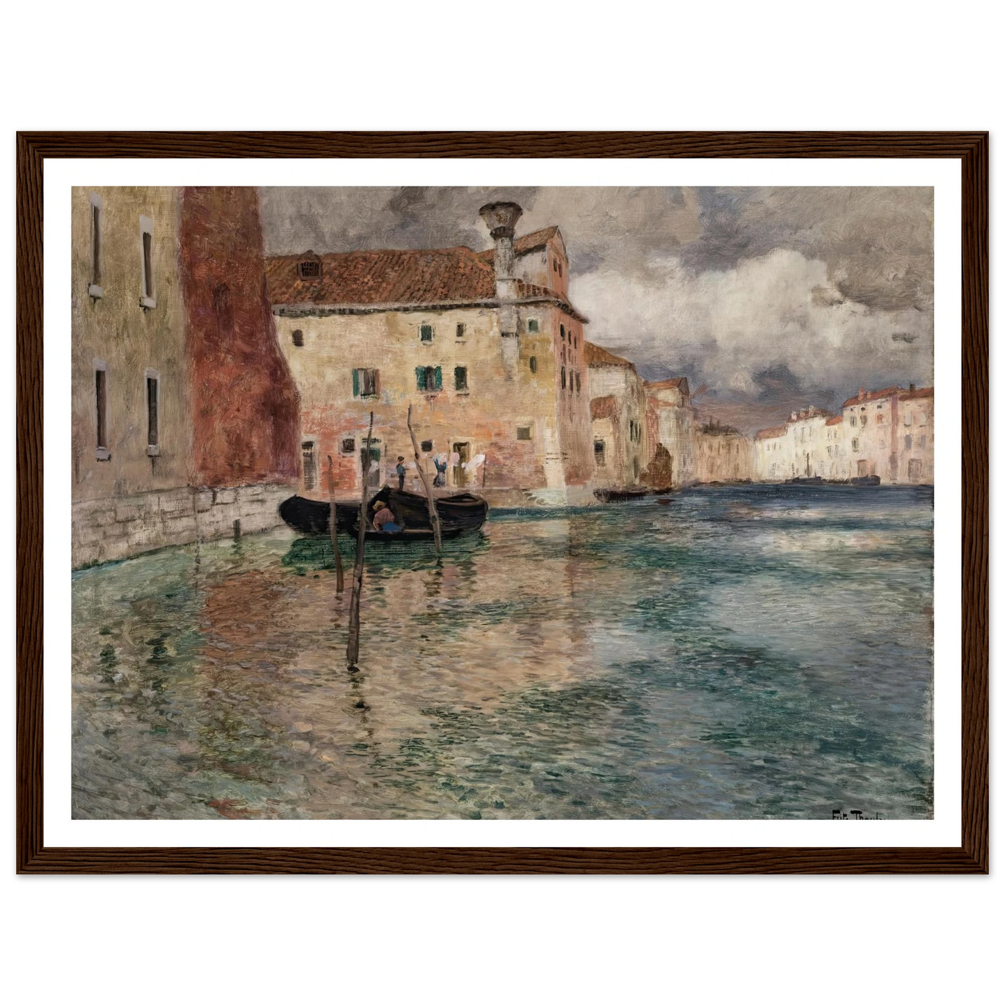 Venice (circa 1899) Art Print | Frits Thaulow - Framed Poster - 30x40 cm / 12x16″ - Black frame