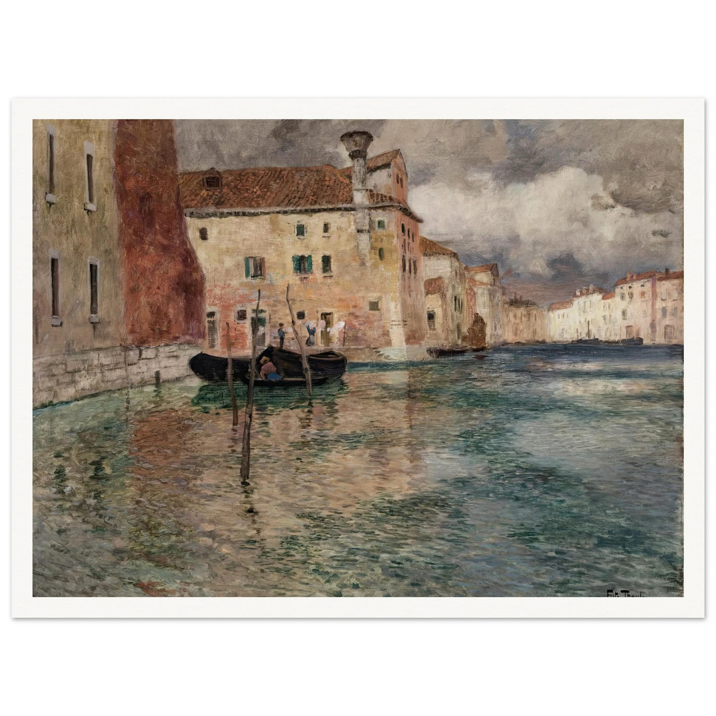 Venice (circa 1899) Art Print | Frits Thaulow - Framed Poster - 30x40 cm / 12x16″ - Black frame