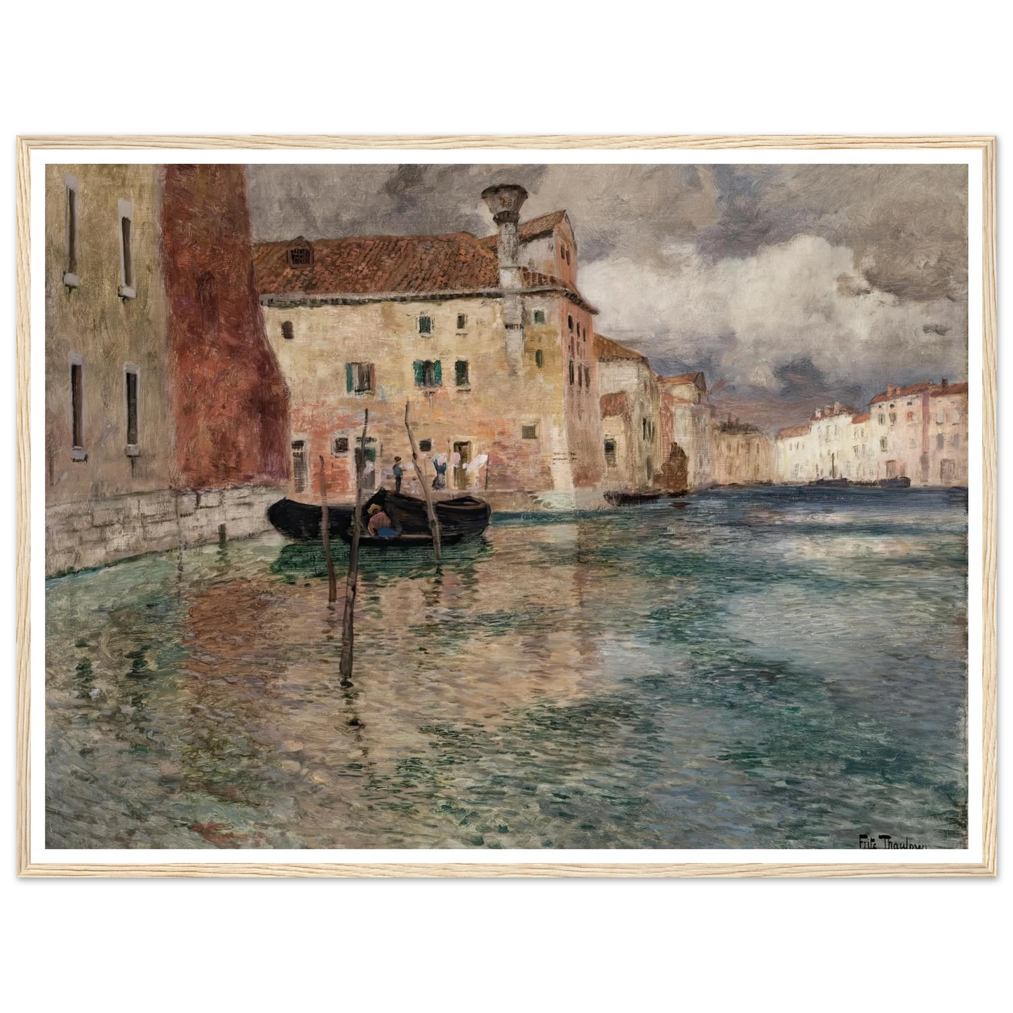 Venice (circa 1899) Art Print | Frits Thaulow - Framed Poster - 30x40 cm / 12x16″ - Black frame