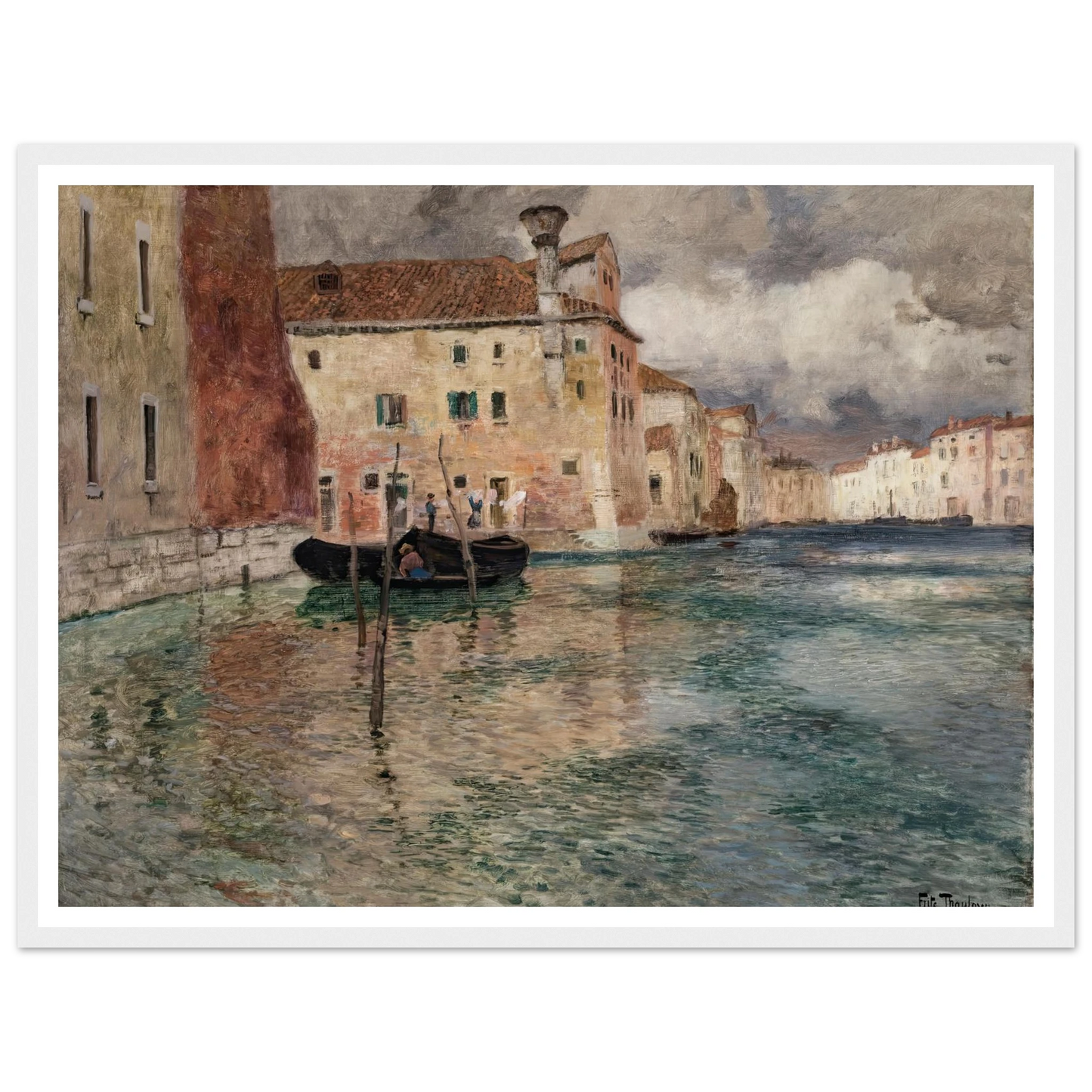Venice (circa 1899) Art Print | Frits Thaulow - Framed Poster - 30x40 cm / 12x16″ - Black frame