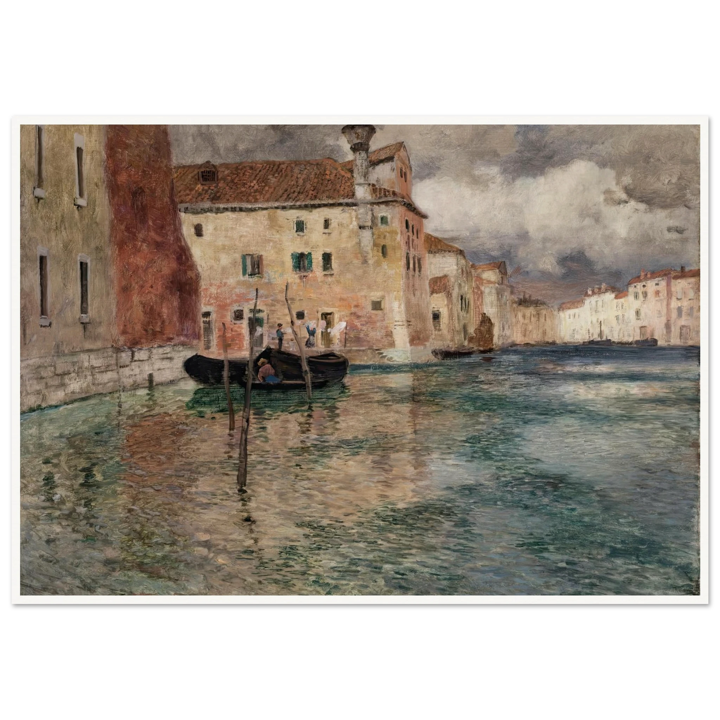 Venice (circa 1899) Art Print | Frits Thaulow - Framed Poster - 30x40 cm / 12x16″ - Black frame