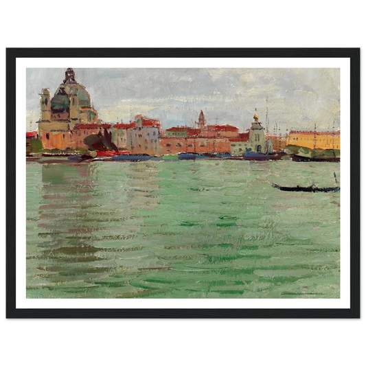 Venice, Santa Maria della Salute and Campanile di San Marco (c. 1922) Art Print | Carl Moll - Framed Poster - 30x40 cm / 12x16″ - Black frame
