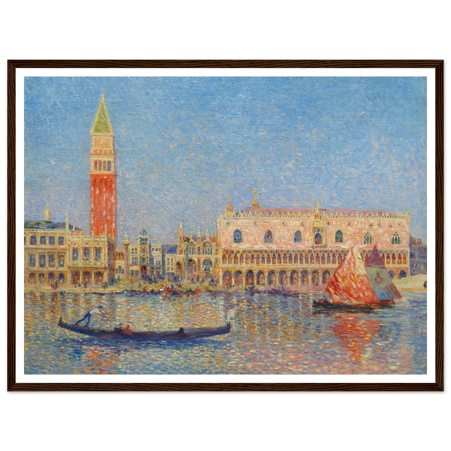 Venice, the Doges Palace Art Print | Ferdinand du Puigaudeau - Framed Poster - 30x40 cm / 12x16″ - Black frame