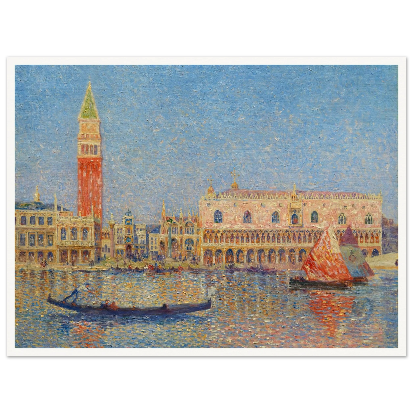 Venice, the Doges Palace Art Print | Ferdinand du Puigaudeau - Framed Poster - 30x40 cm / 12x16″ - Black frame