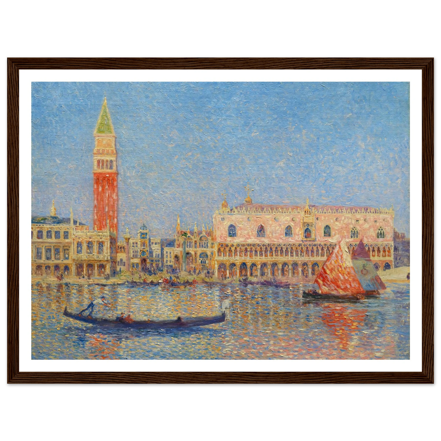 Venice, the Doges Palace Art Print | Ferdinand du Puigaudeau - Framed Poster - 30x40 cm / 12x16″ - Black frame