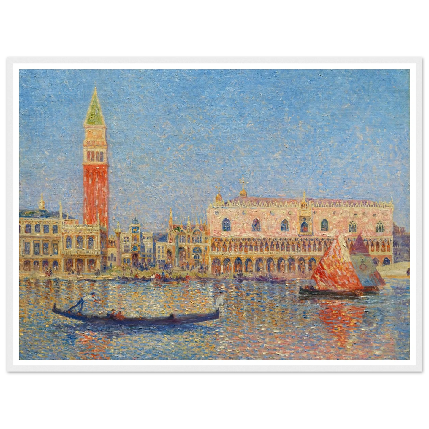 Venice, the Doges Palace Art Print | Ferdinand du Puigaudeau - Framed Poster - 30x40 cm / 12x16″ - Black frame