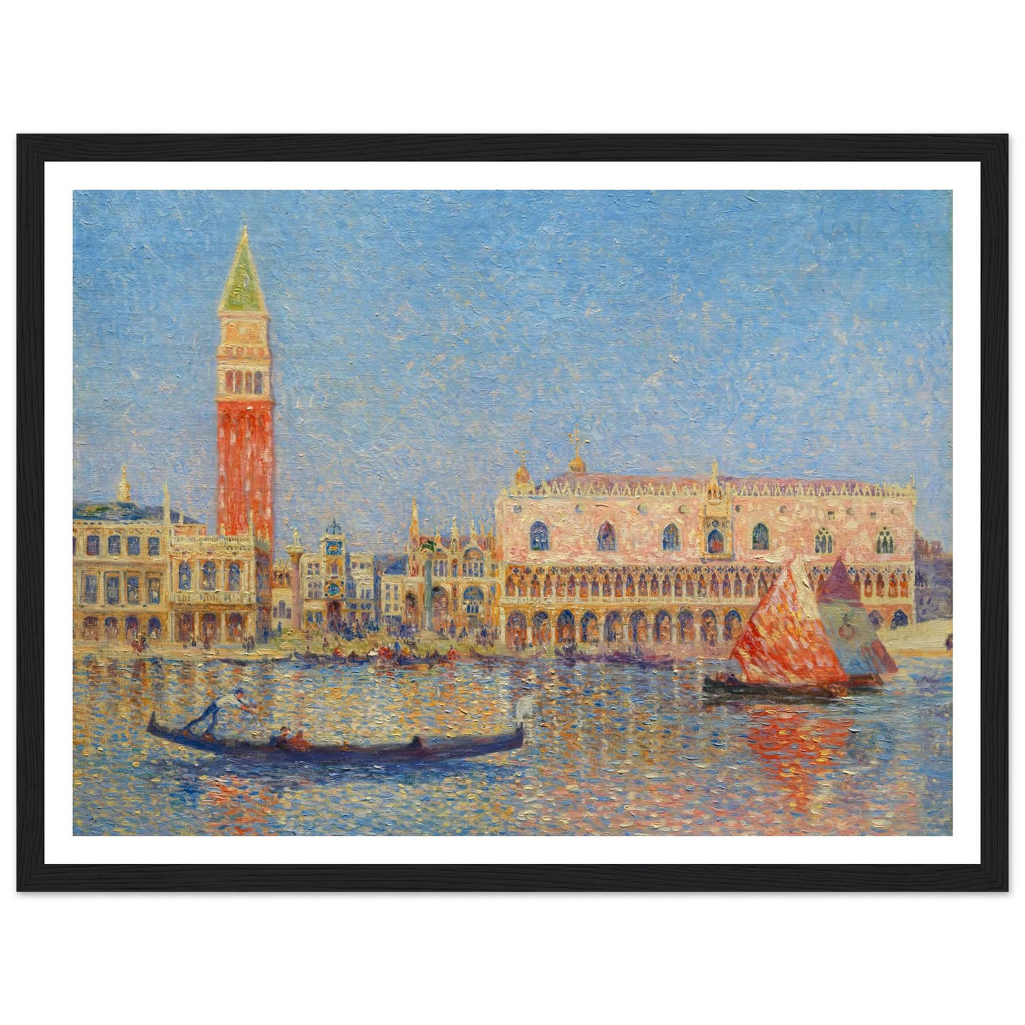 Venice, the Doges Palace Art Print | Ferdinand du Puigaudeau - Framed Poster - 30x40 cm / 12x16″ - Black frame