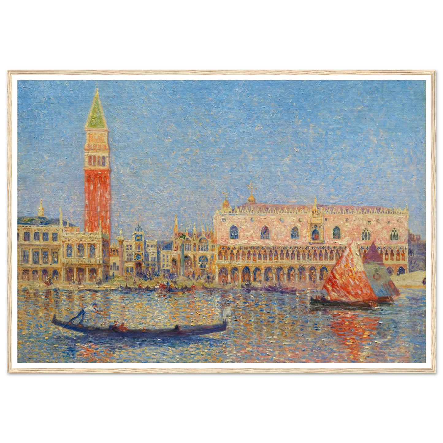 Venice, the Doges Palace Art Print | Ferdinand du Puigaudeau - Framed Poster - 30x40 cm / 12x16″ - Black frame