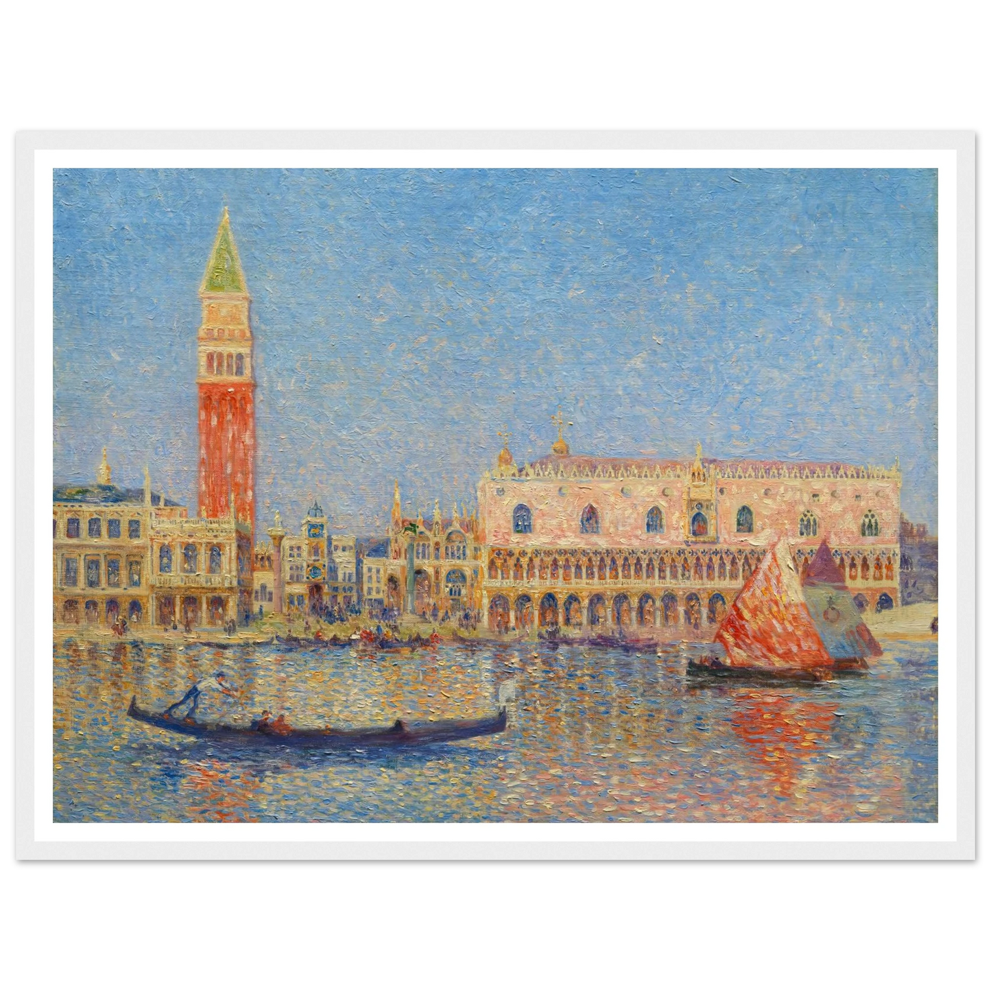 Venice, the Doges Palace Art Print | Ferdinand du Puigaudeau - Framed Poster - 30x40 cm / 12x16″ - Black frame