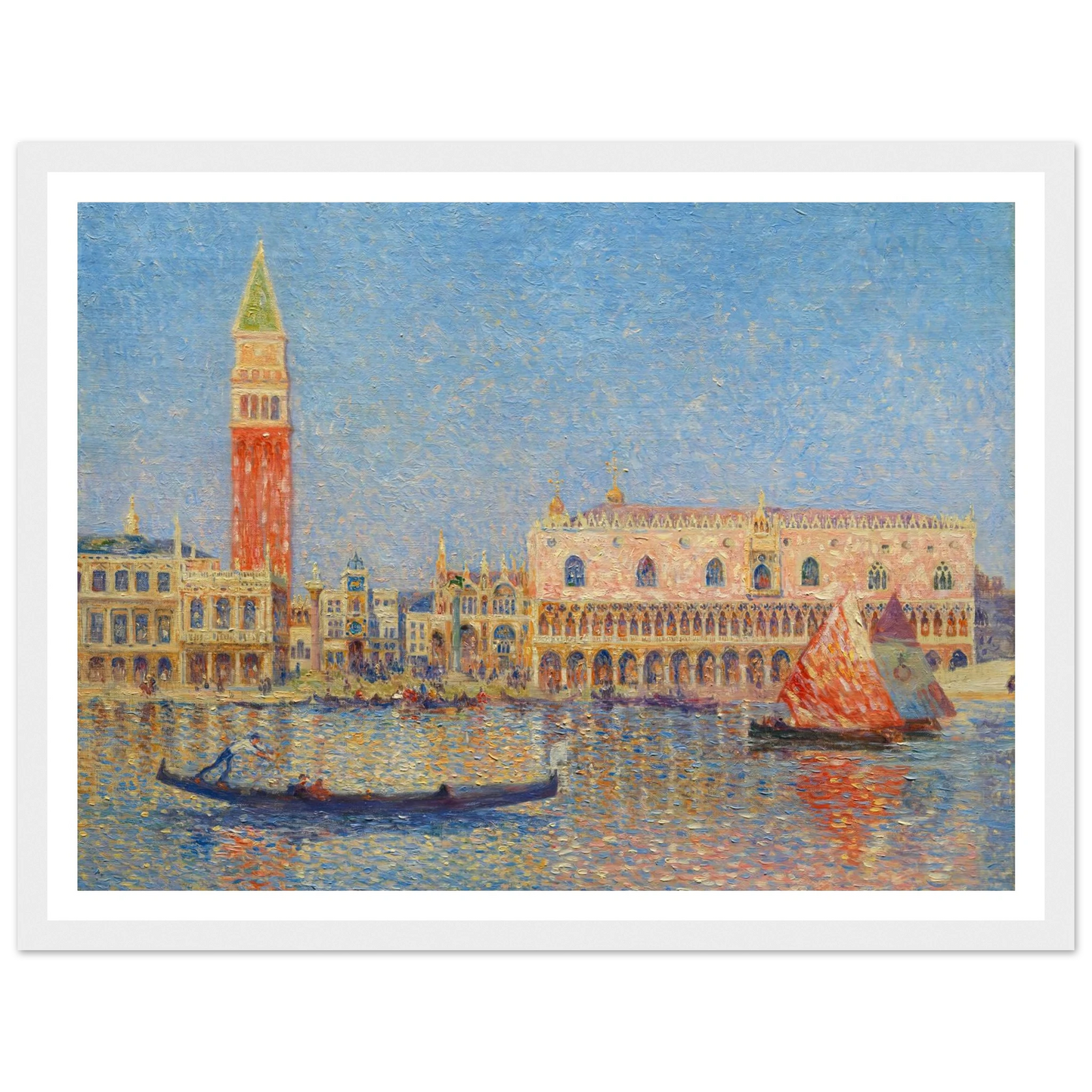 Venice, the Doges Palace Art Print | Ferdinand du Puigaudeau - Framed Poster - 30x40 cm / 12x16″ - Black frame