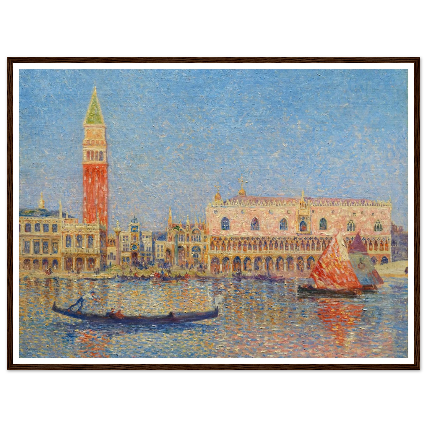 Venice, the Doges Palace Art Print | Ferdinand du Puigaudeau - Framed Poster - 30x40 cm / 12x16″ - Black frame