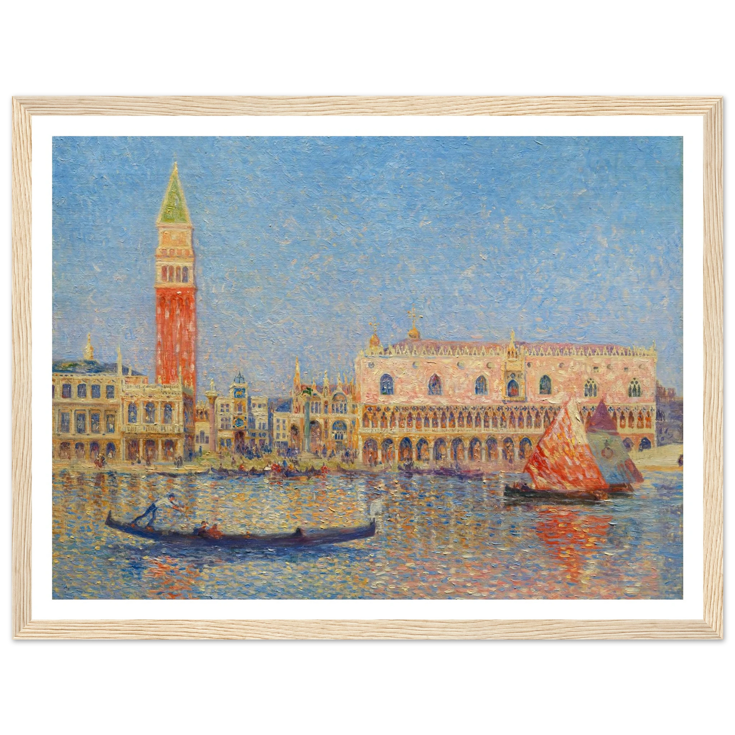 Venice, the Doges Palace Art Print | Ferdinand du Puigaudeau - Framed Poster - 30x40 cm / 12x16″ - Black frame