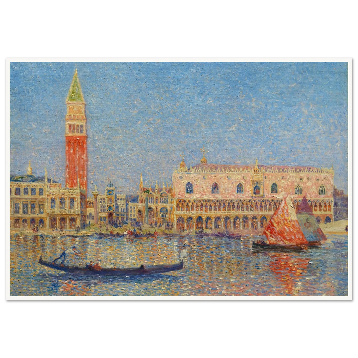 Venice, the Doges Palace Art Print | Ferdinand du Puigaudeau - Framed Poster - 30x40 cm / 12x16″ - Black frame