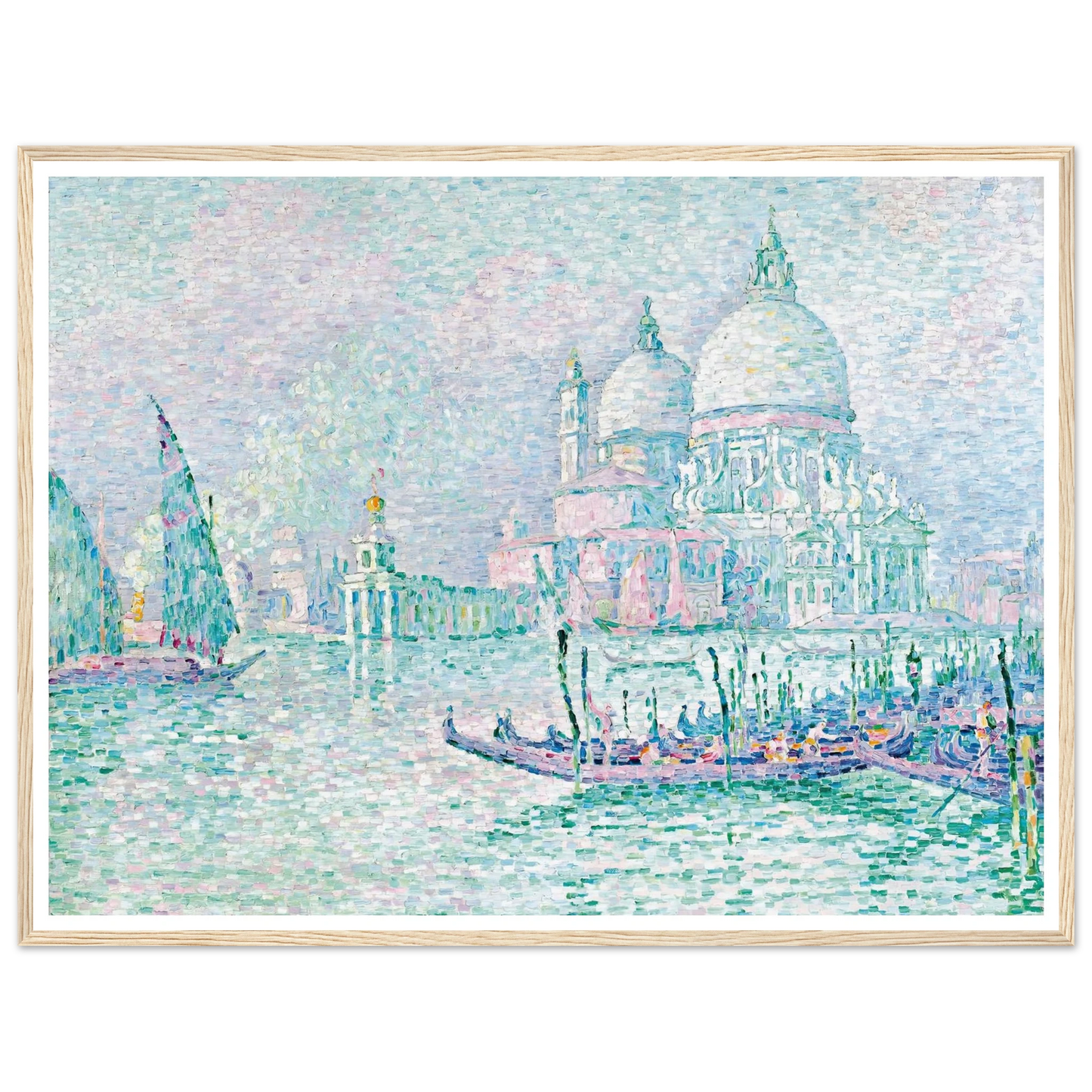 Venise. La Salute. Vert (1908) Art Print | Paul Signac - Framed Poster - 30x40 cm / 12x16″ - Black frame