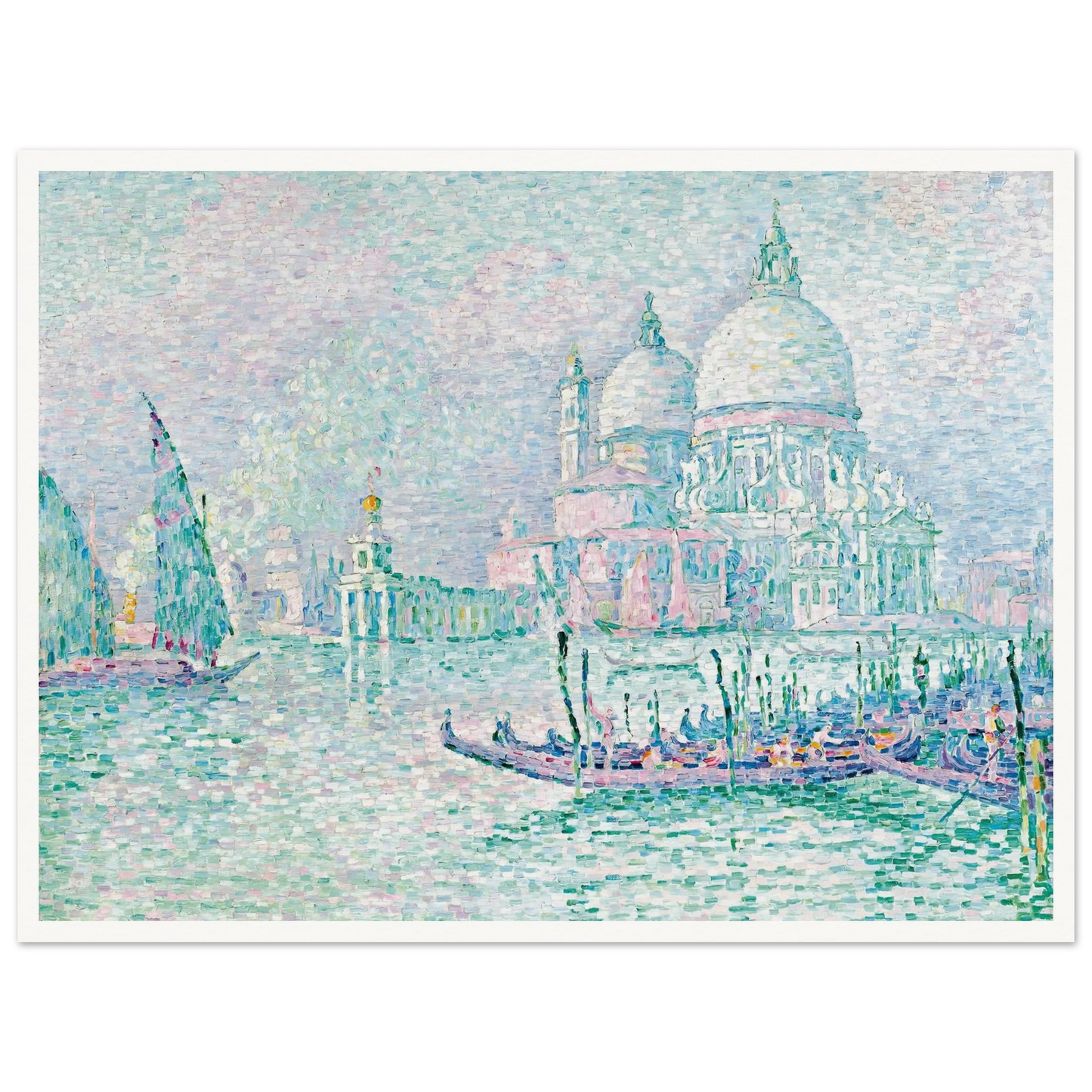 Venise. La Salute. Vert (1908) Art Print | Paul Signac - Framed Poster - 30x40 cm / 12x16″ - Black frame