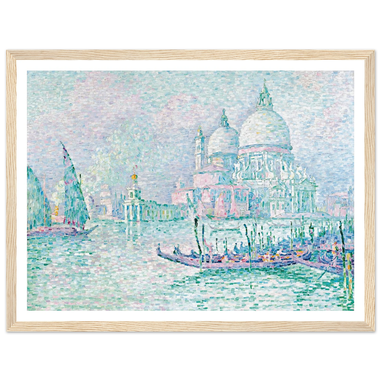 Venise. La Salute. Vert (1908) Art Print | Paul Signac - Framed Poster - 30x40 cm / 12x16″ - Black frame