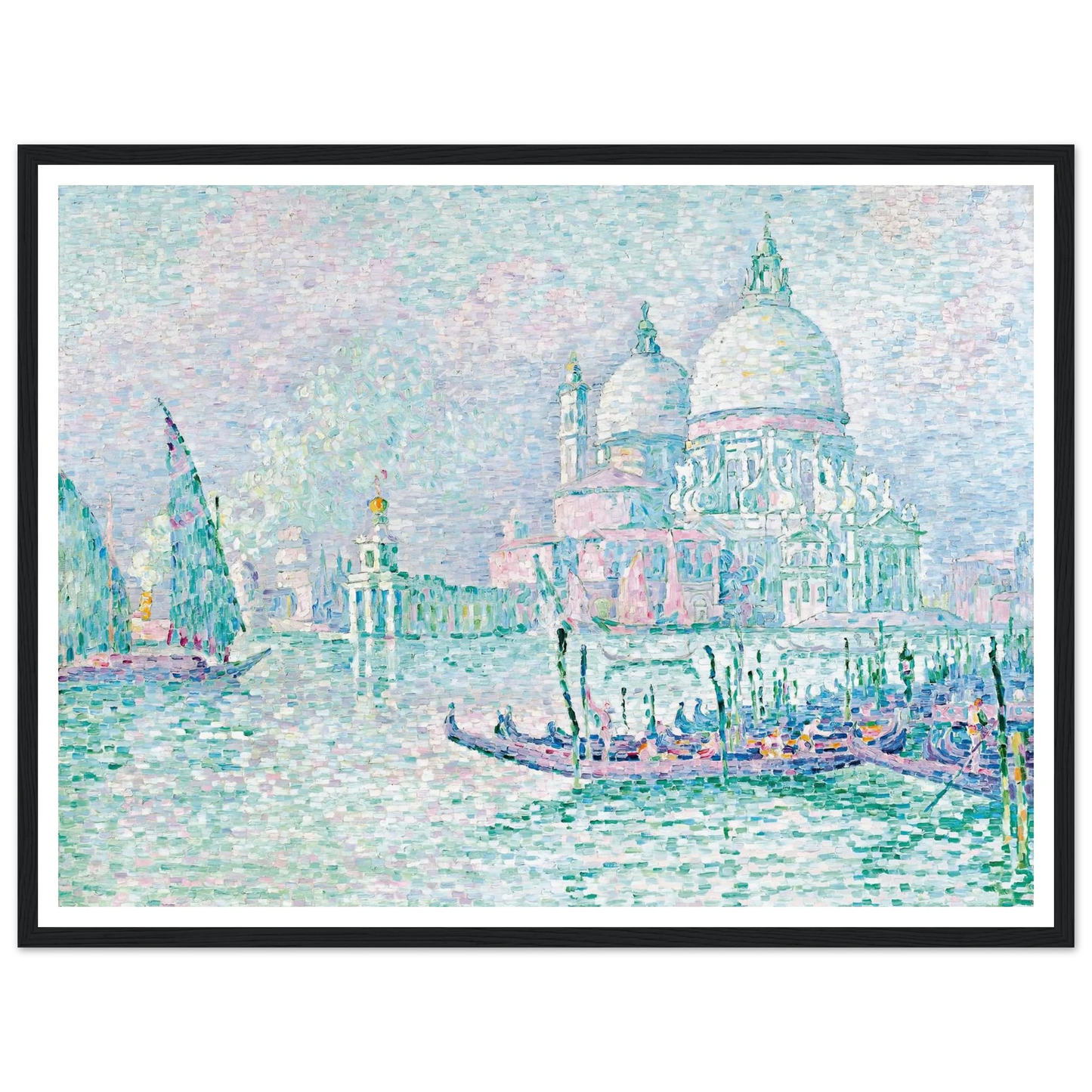 Venise. La Salute. Vert (1908) Art Print | Paul Signac - Framed Poster - 30x40 cm / 12x16″ - Black frame