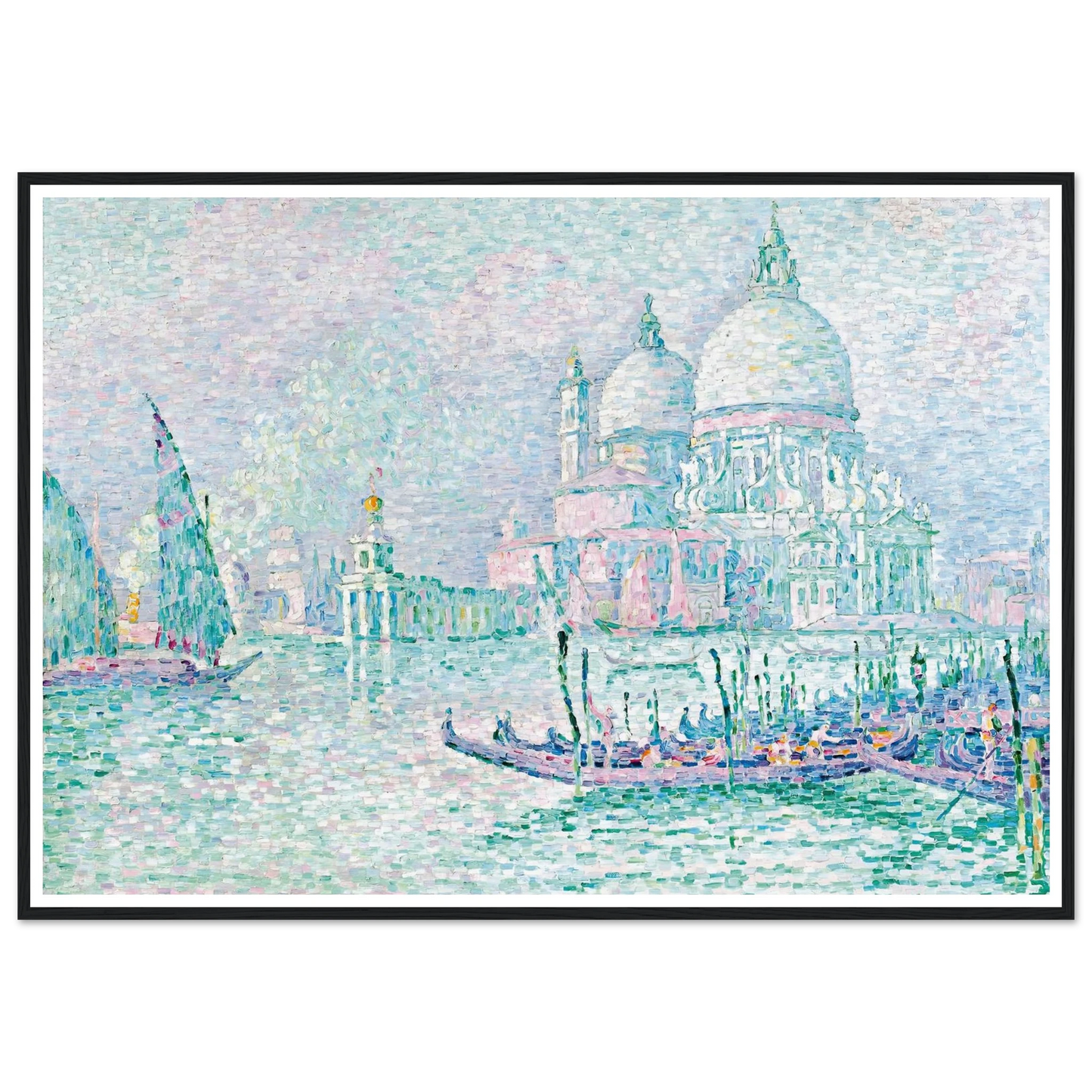 Venise. La Salute. Vert (1908) Art Print | Paul Signac - Framed Poster - 30x40 cm / 12x16″ - Black frame