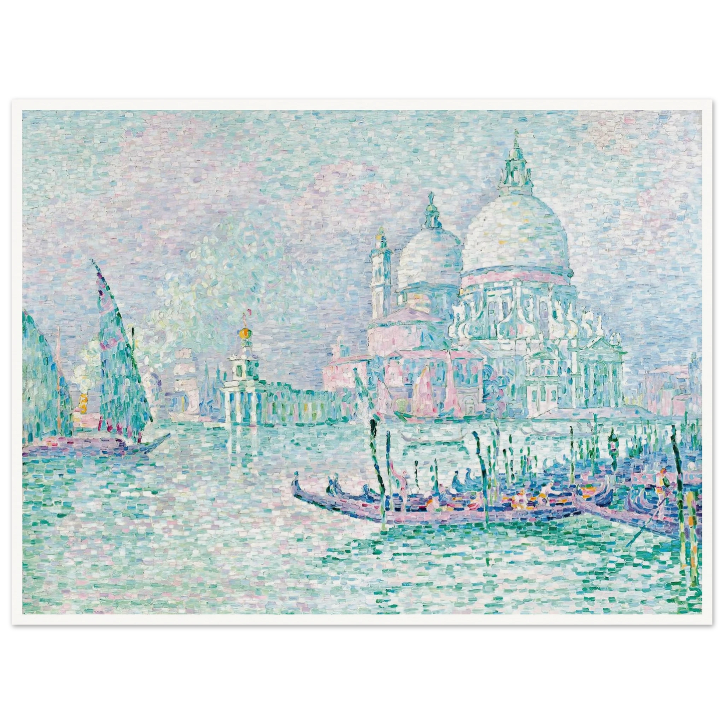 Venise. La Salute. Vert (1908) Art Print | Paul Signac - Framed Poster - 30x40 cm / 12x16″ - Black frame