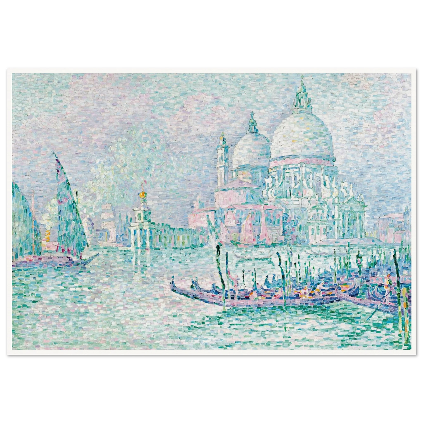 Venise. La Salute. Vert (1908) Art Print | Paul Signac - Framed Poster - 30x40 cm / 12x16″ - Black frame