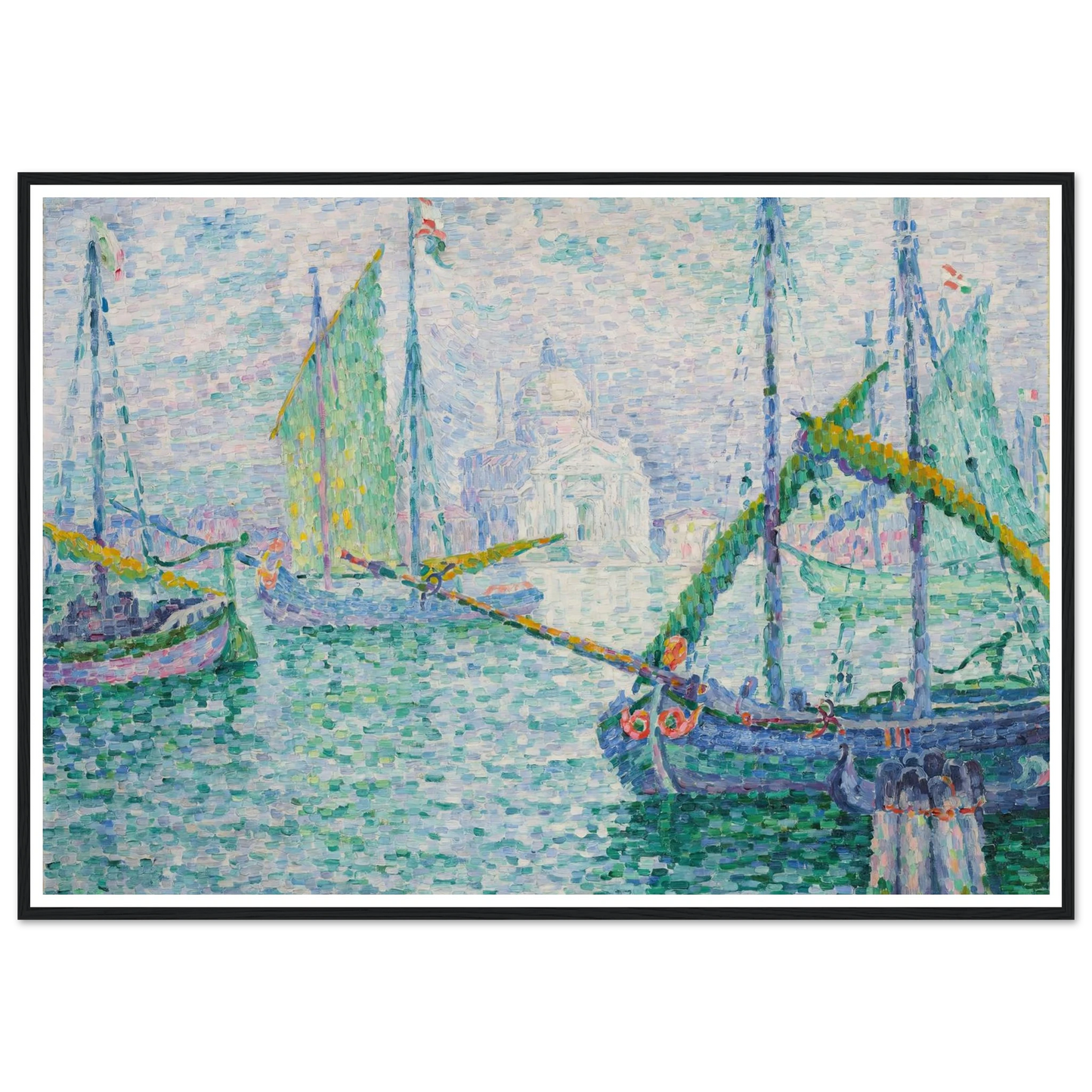 Venise. Le Rédempteur (1908) Art Print | Paul Signac - Framed Poster - 30x40 cm / 12x16″ - Black frame