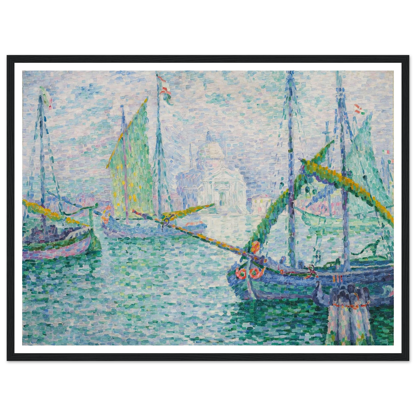 Venise. Le Rédempteur (1908) Art Print | Paul Signac - Framed Poster - 30x40 cm / 12x16″ - Black frame