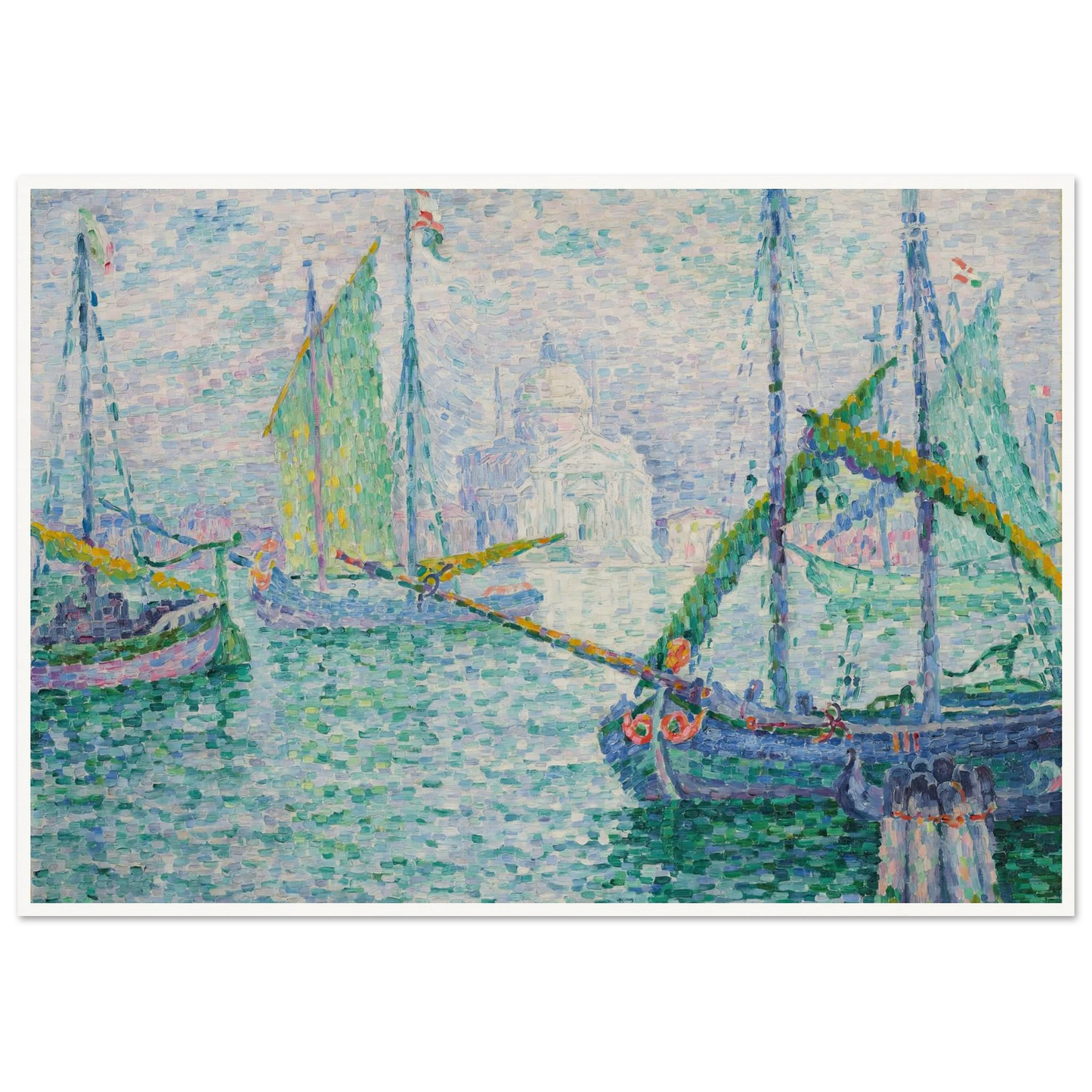 Venise. Le Rédempteur (1908) Art Print | Paul Signac - Framed Poster - 30x40 cm / 12x16″ - Black frame
