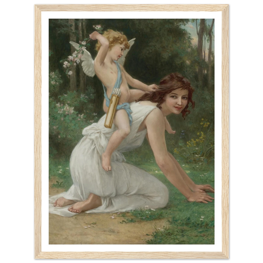Venus And Cupid Art Print | Guillaume Seignac - Framed Poster - 30x40 cm / 12x16″ - Black frame