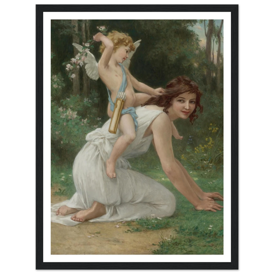 Venus And Cupid Art Print | Guillaume Seignac - Framed Poster - 30x40 cm / 12x16″ - Black frame
