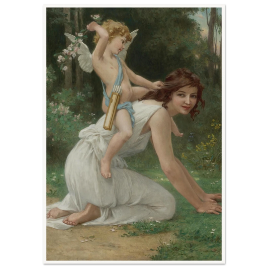 Venus And Cupid Art Print | Guillaume Seignac - Framed Poster - 30x40 cm / 12x16″ - Black frame