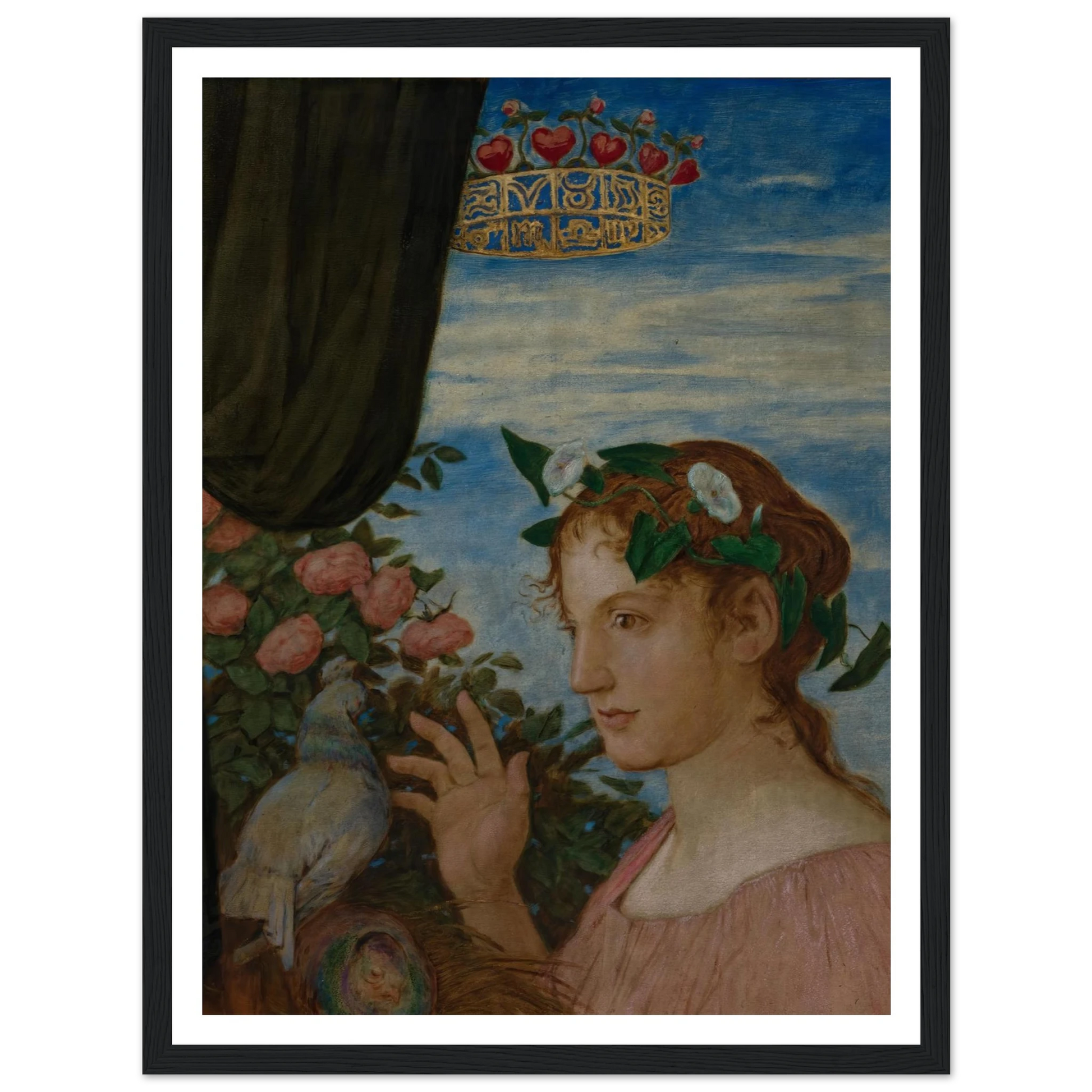 Venus (Freya) (1906) Art Print | Hans Thoma - Framed Poster - 30x40 cm / 12x16″ - Black frame