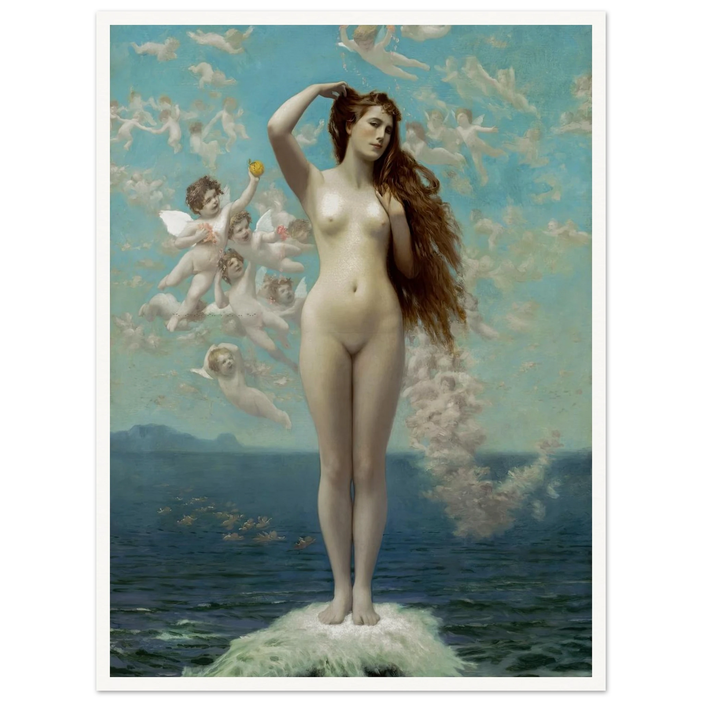 Venus Rising (1890) Art Print | Jean Leon Gerome - Framed Poster - 30x40 cm / 12x16″ - Black frame