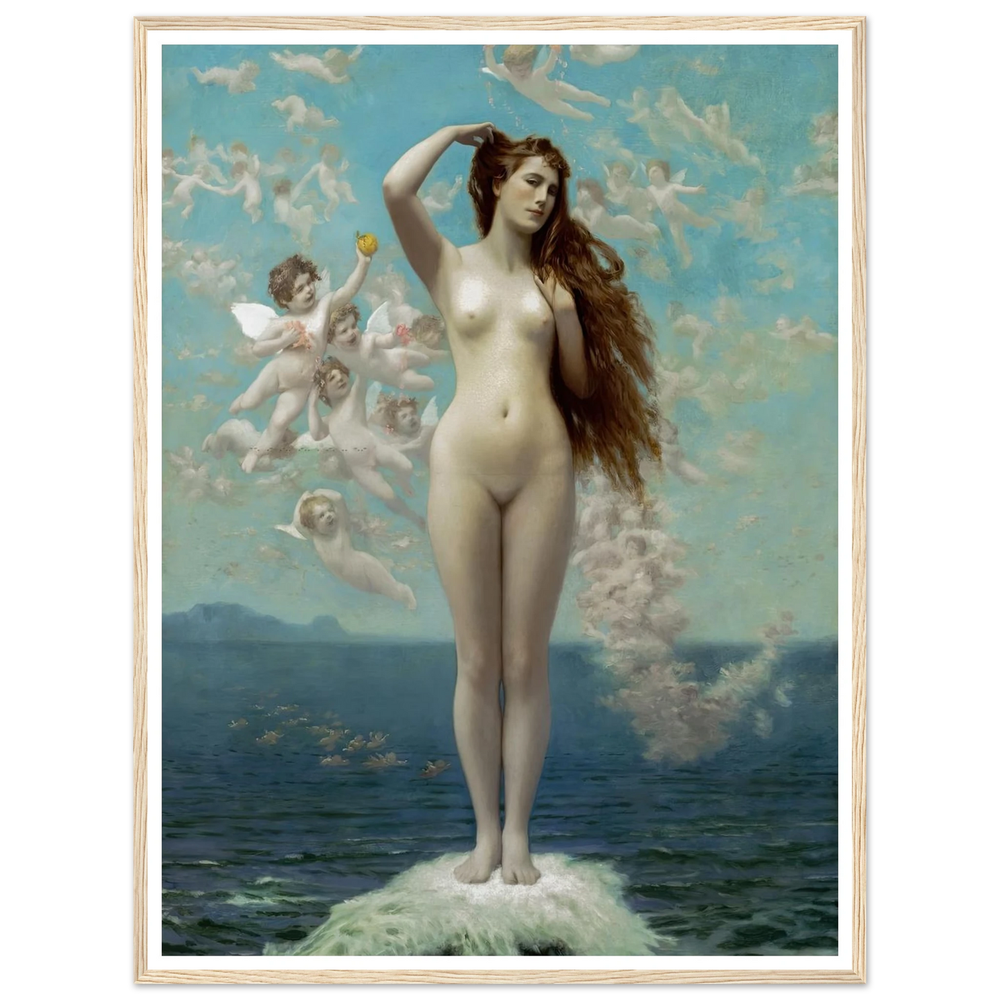 Venus Rising (1890) Art Print | Jean Leon Gerome - Framed Poster - 30x40 cm / 12x16″ - Black frame