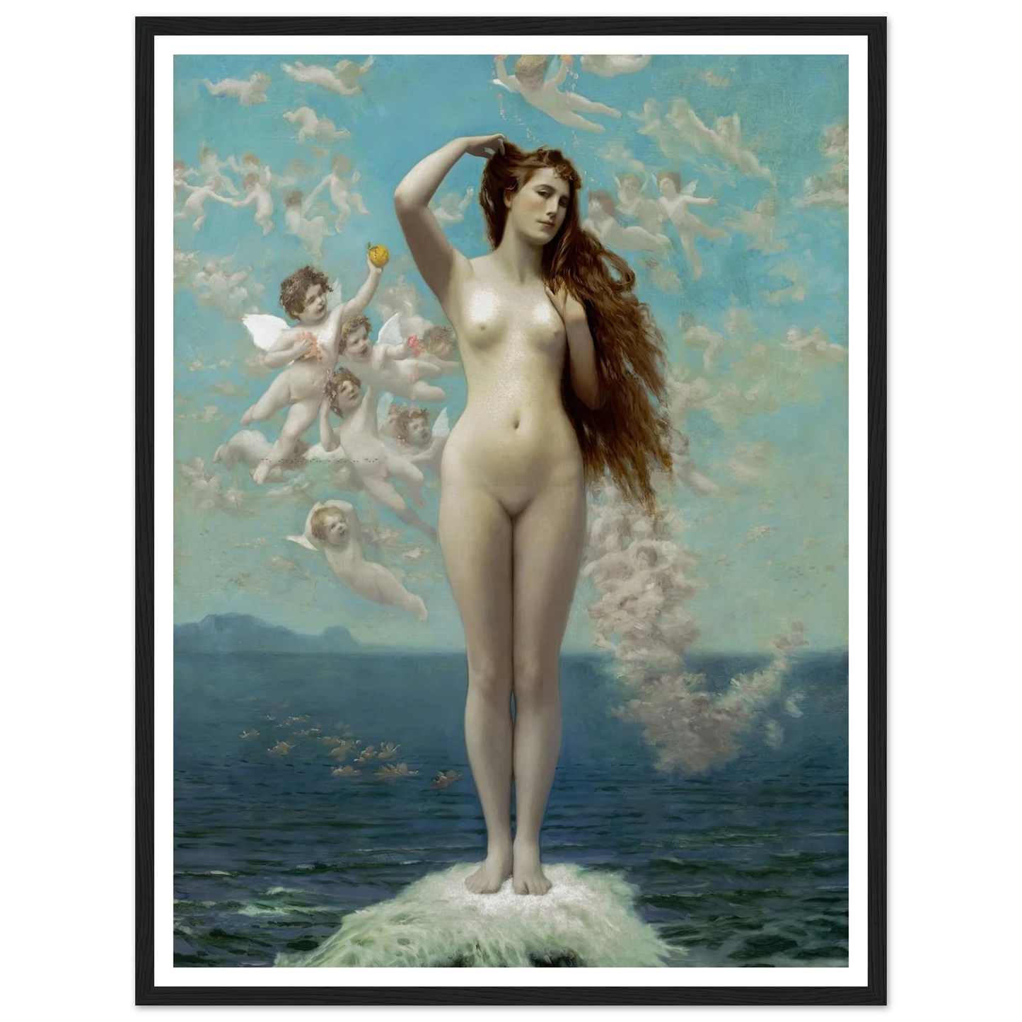 Venus Rising (1890) Art Print | Jean Leon Gerome - Framed Poster - 30x40 cm / 12x16″ - Black frame