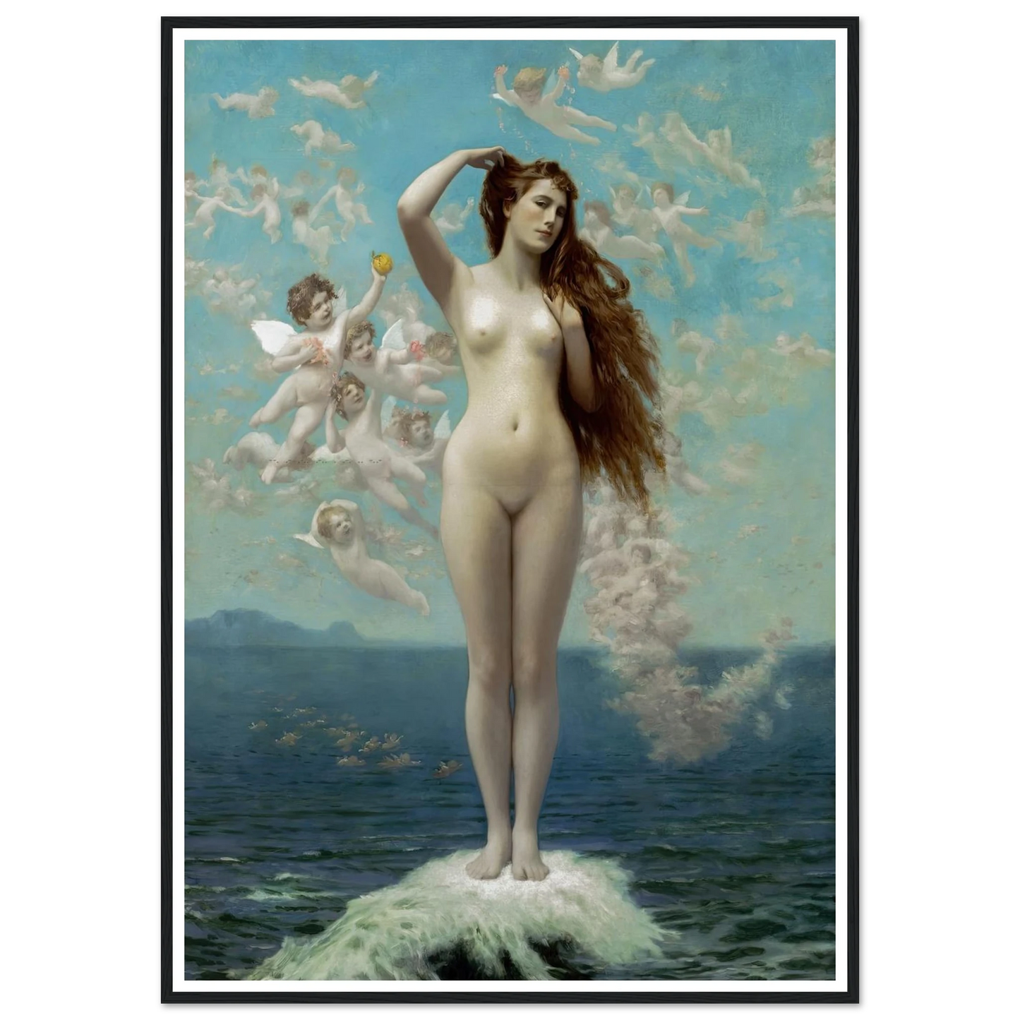 Venus Rising (1890) Art Print | Jean Leon Gerome - Framed Poster - 30x40 cm / 12x16″ - Black frame