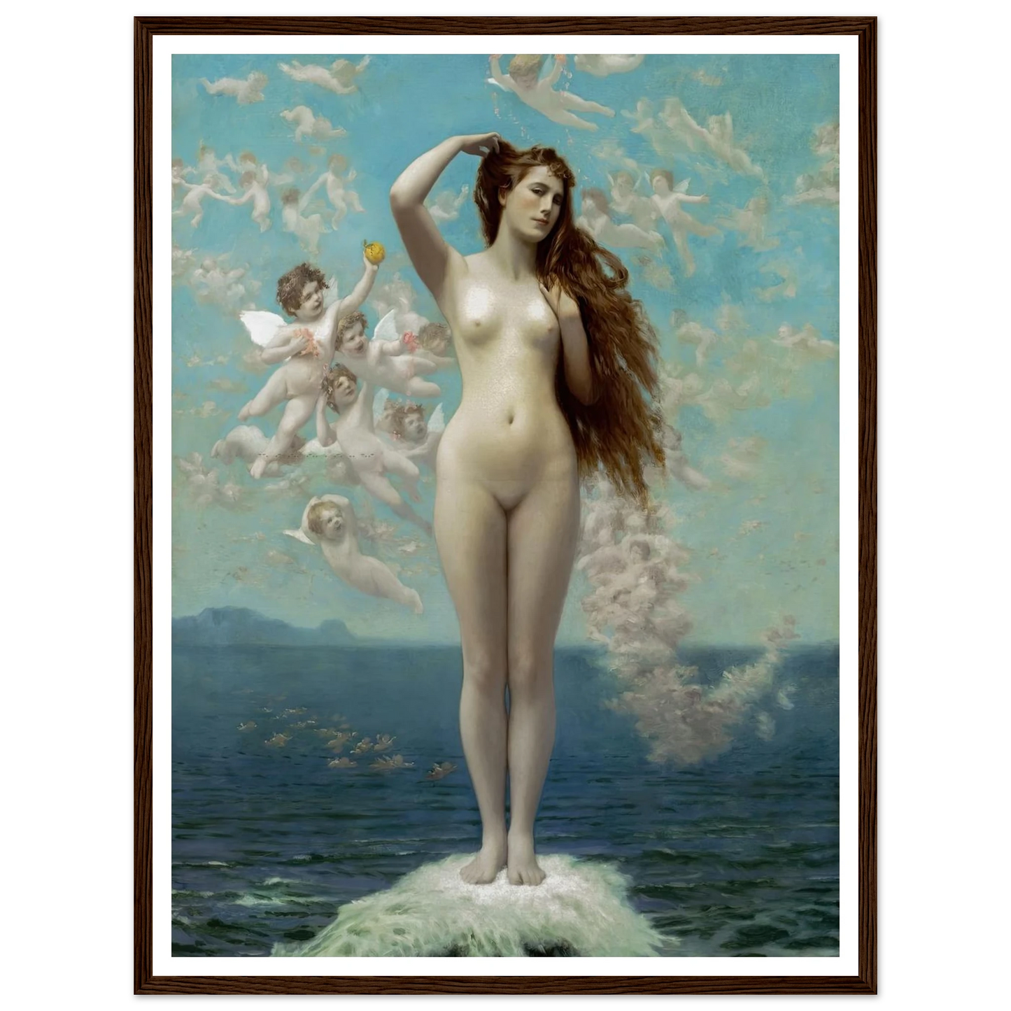 Venus Rising (1890) Art Print | Jean Leon Gerome - Framed Poster - 30x40 cm / 12x16″ - Black frame