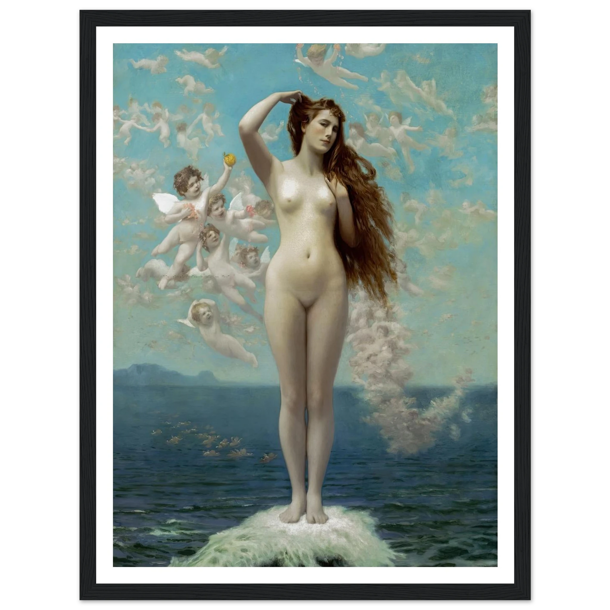Venus Rising (1890) Art Print | Jean Leon Gerome - Framed Poster - 30x40 cm / 12x16″ - Black frame