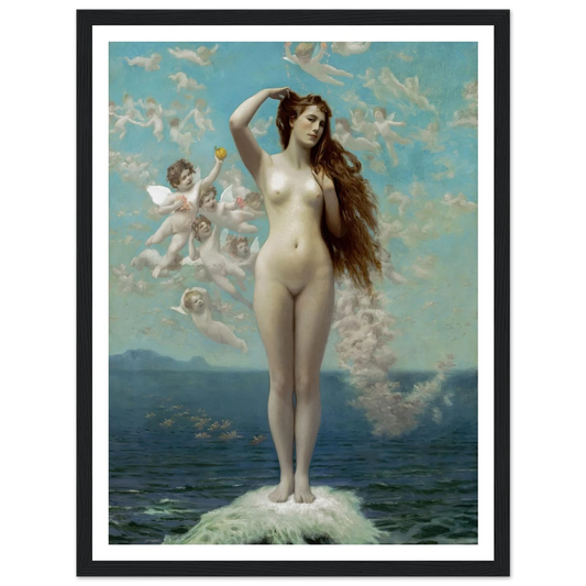 Venus Rising (1890) Art Print | Jean Leon Gerome - Framed Poster - 30x40 cm / 12x16″ - Black frame