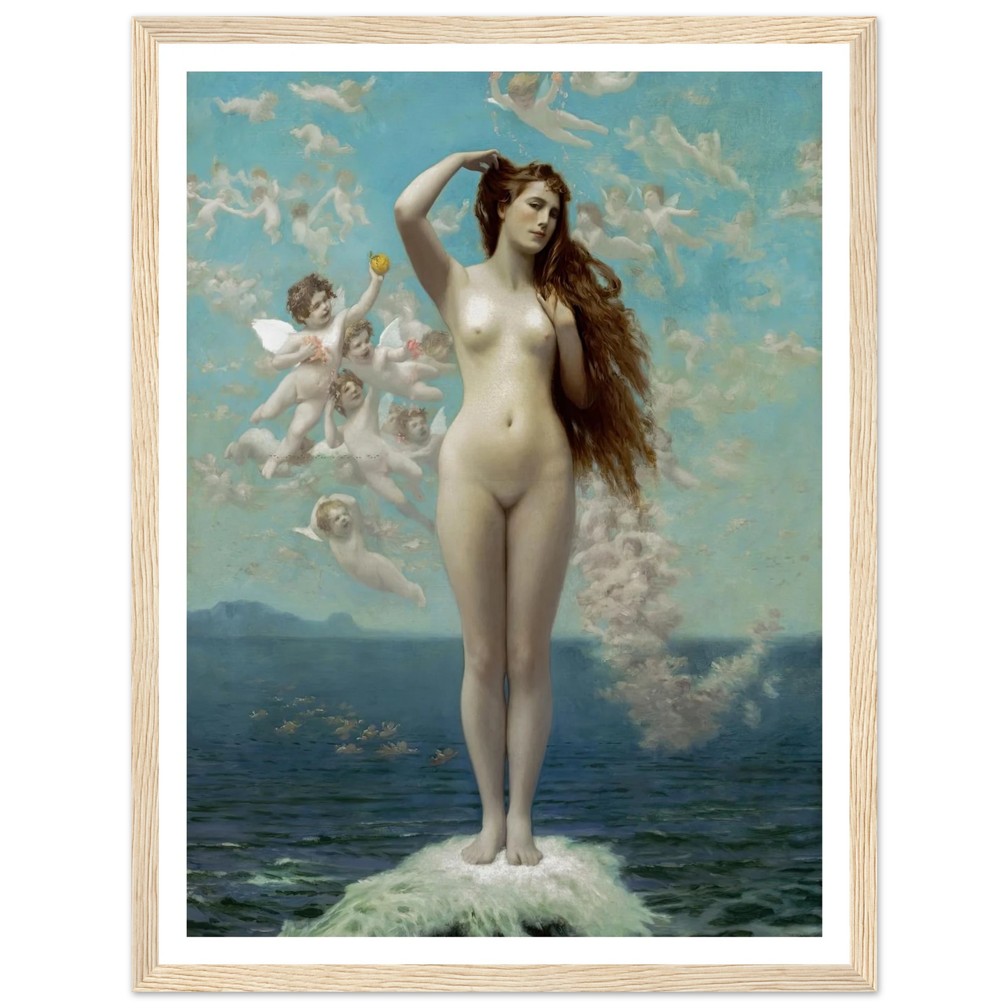 Venus Rising (1890) Art Print | Jean Leon Gerome - Framed Poster - 30x40 cm / 12x16″ - Black frame