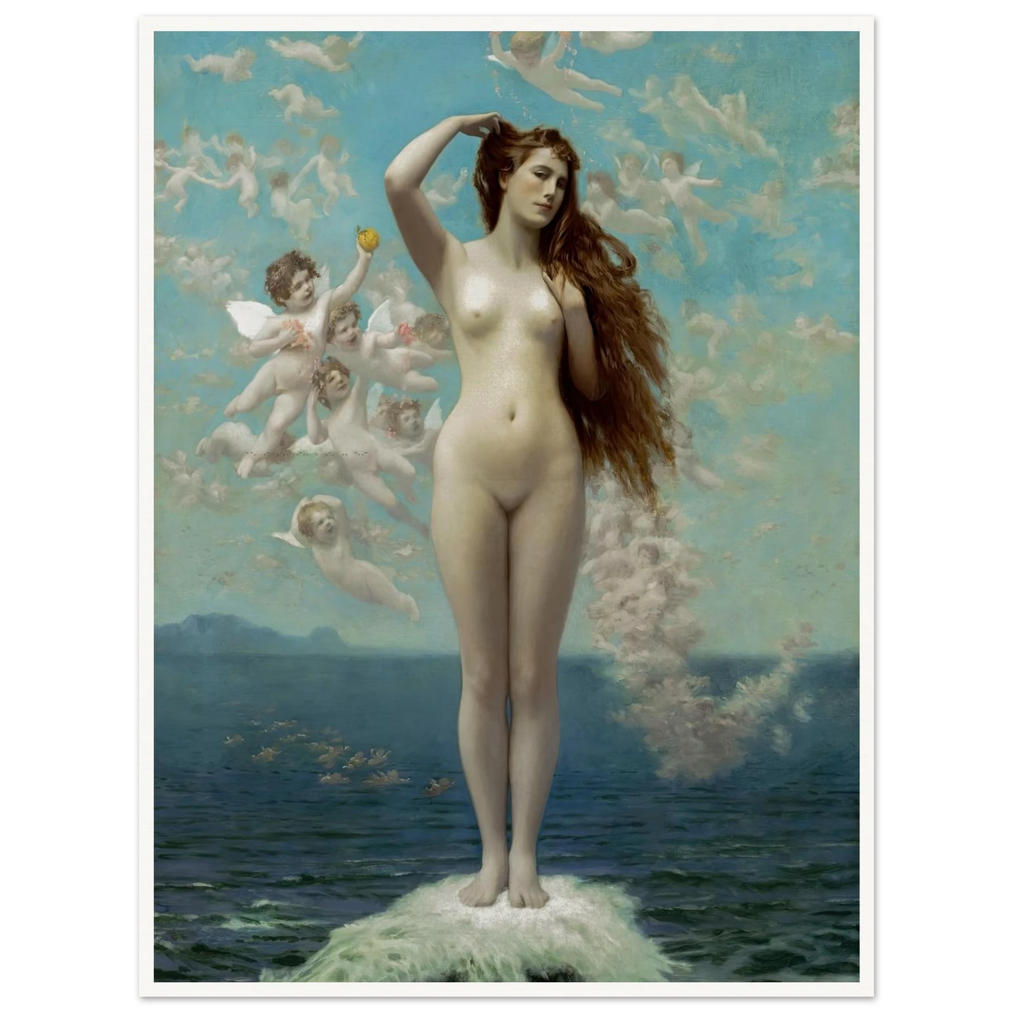 Venus Rising (1890) Art Print | Jean Leon Gerome - Framed Poster - 30x40 cm / 12x16″ - Black frame