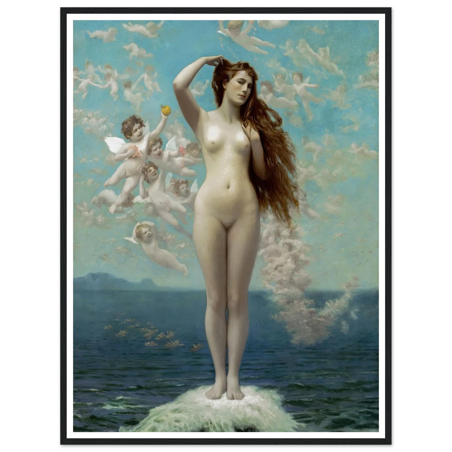 Venus Rising (1890) Art Print | Jean Leon Gerome - Framed Poster - 30x40 cm / 12x16″ - Black frame