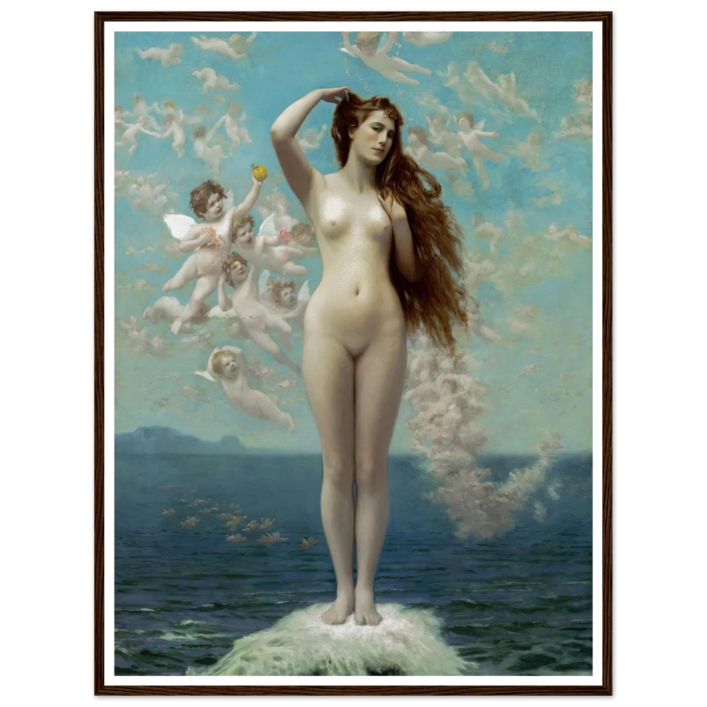Venus Rising (1890) Art Print | Jean Leon Gerome - Framed Poster - 30x40 cm / 12x16″ - Black frame