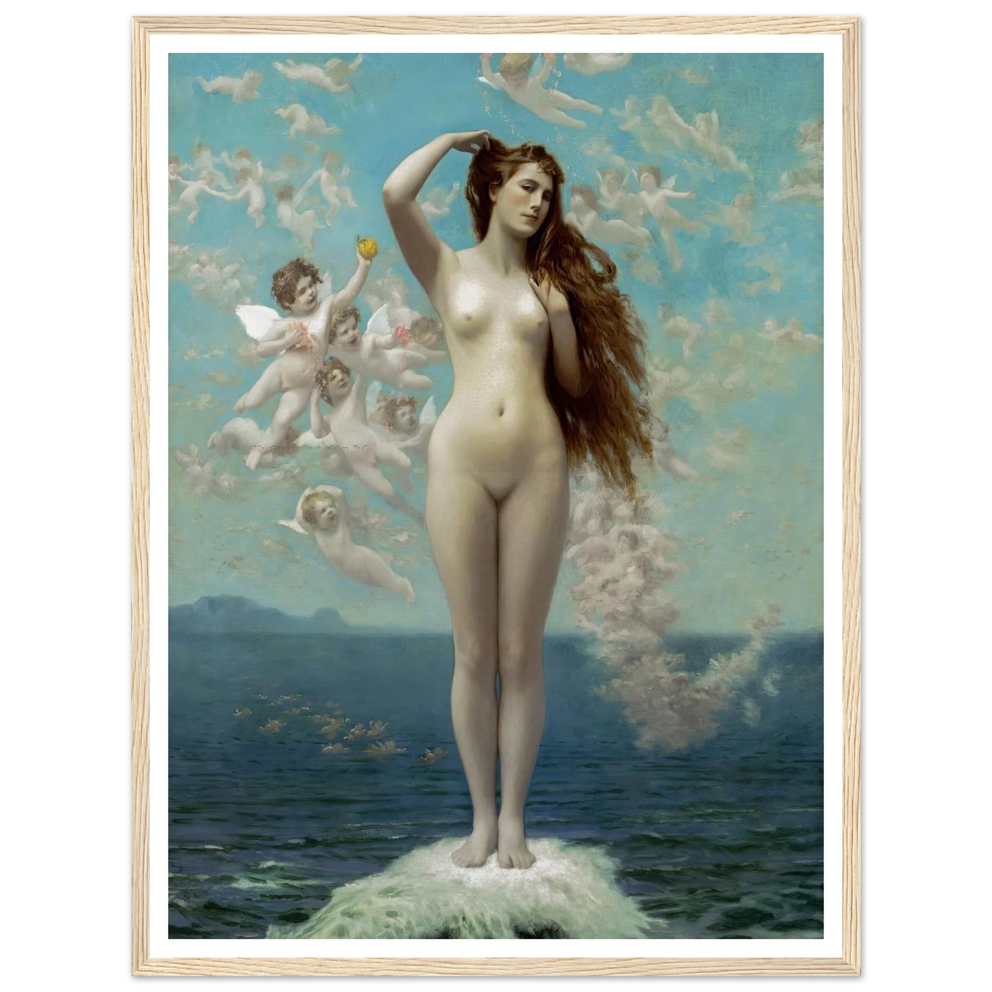 Venus Rising (1890) Art Print | Jean Leon Gerome - Framed Poster - 30x40 cm / 12x16″ - Black frame